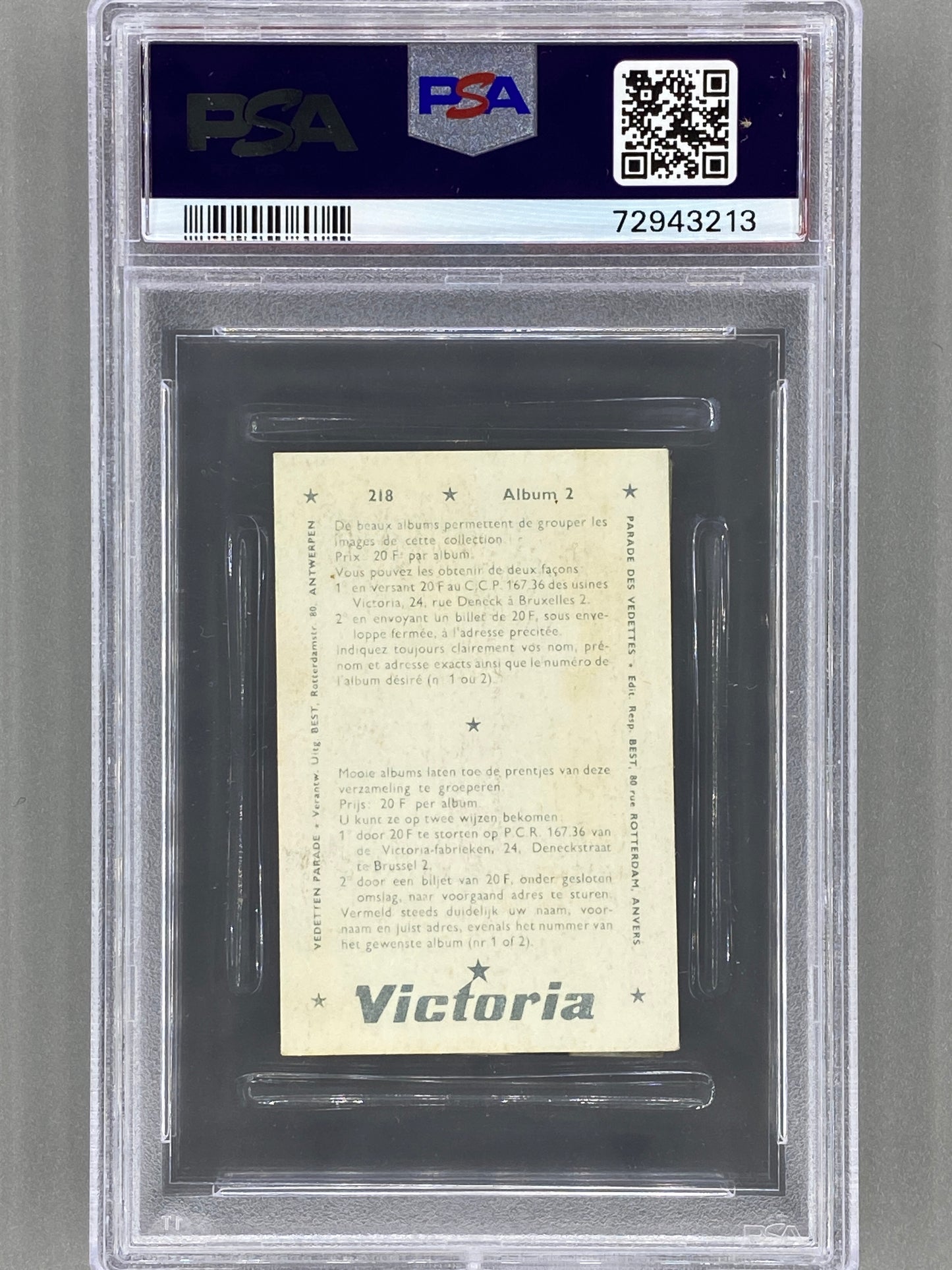 1969 Victoria #218 John Lennon Vedetten Parade PSA 4 - Pop 1 (Music)