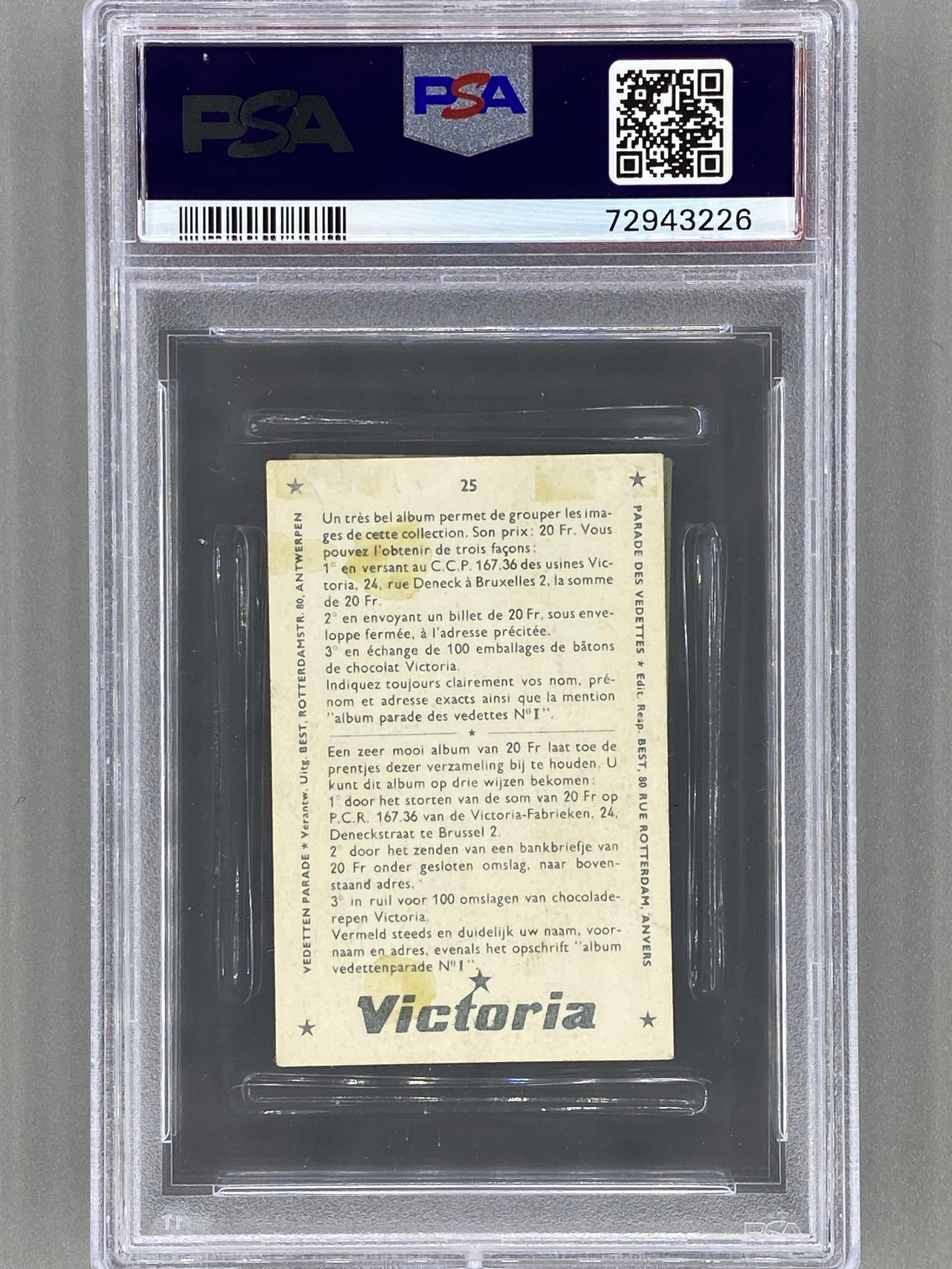 1969 Victoria #25 The Rolling Stones Vedetten Parade PSA 1.5 - Pop 1 - 7 Higher (Music) READ