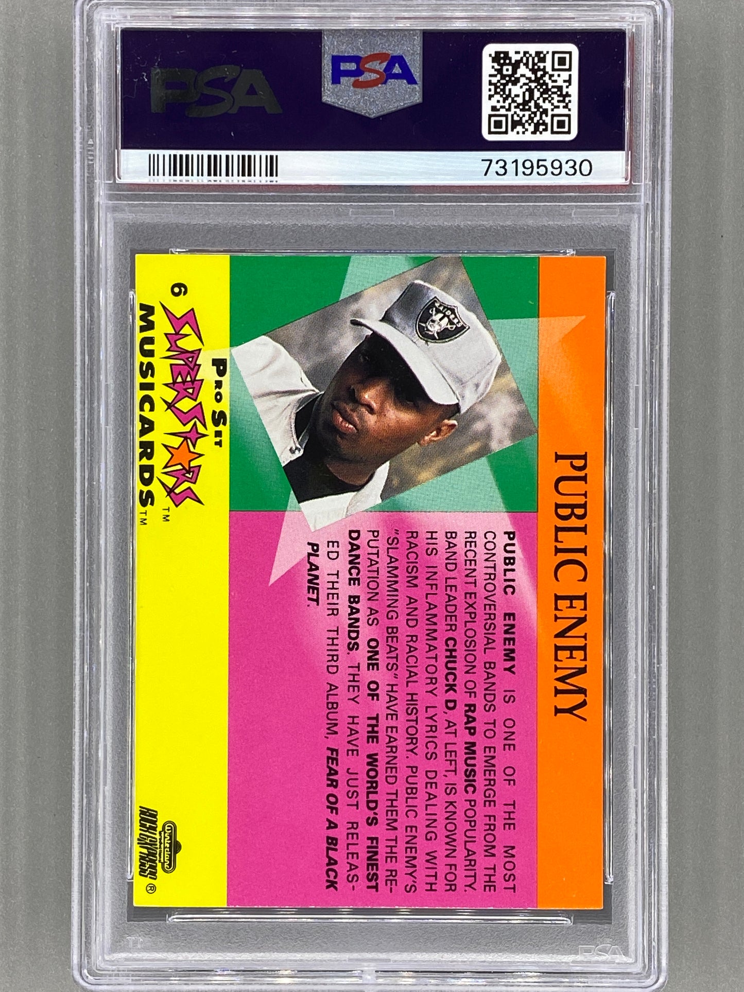 1991 Proset Superstars #6 Public Enemy Musicards Promo PSA 7 Pop 2 (Music)