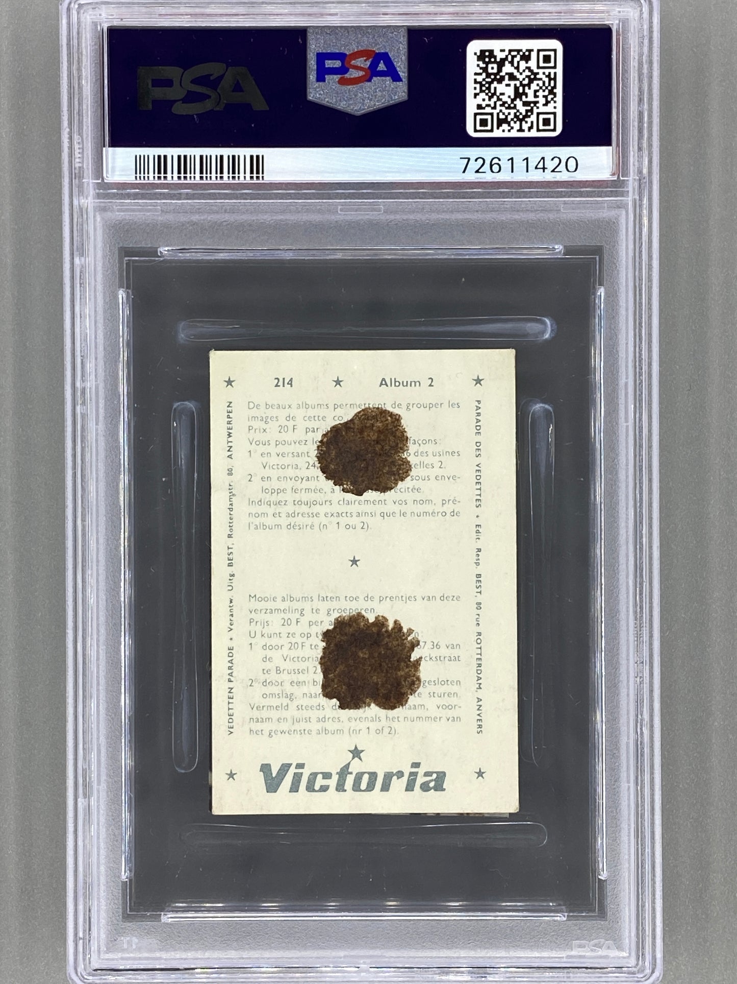 1969 Victoria #214 Roy Orbison Vedetten Parade PSA 2 - Pop 2 (Music) READ