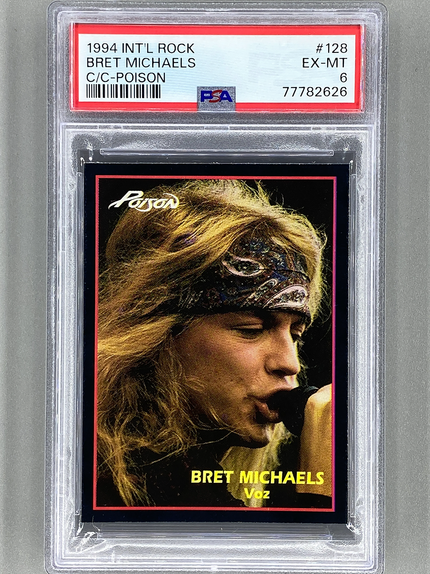 1994 Ultra Figus #128 Bret Michaels Intl Rock Cards Poison PSA 6 - Pop 1 (Music)