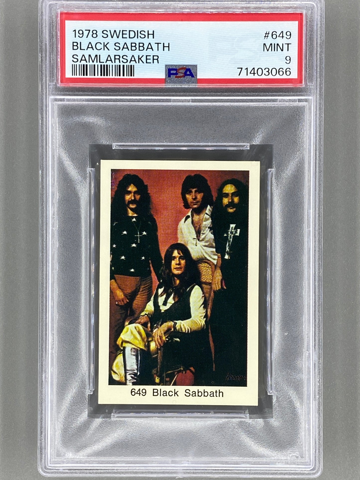 1978 Swedish #649 Black Sabbath Samlarsaker PSA 9 Pop 1 (Music)