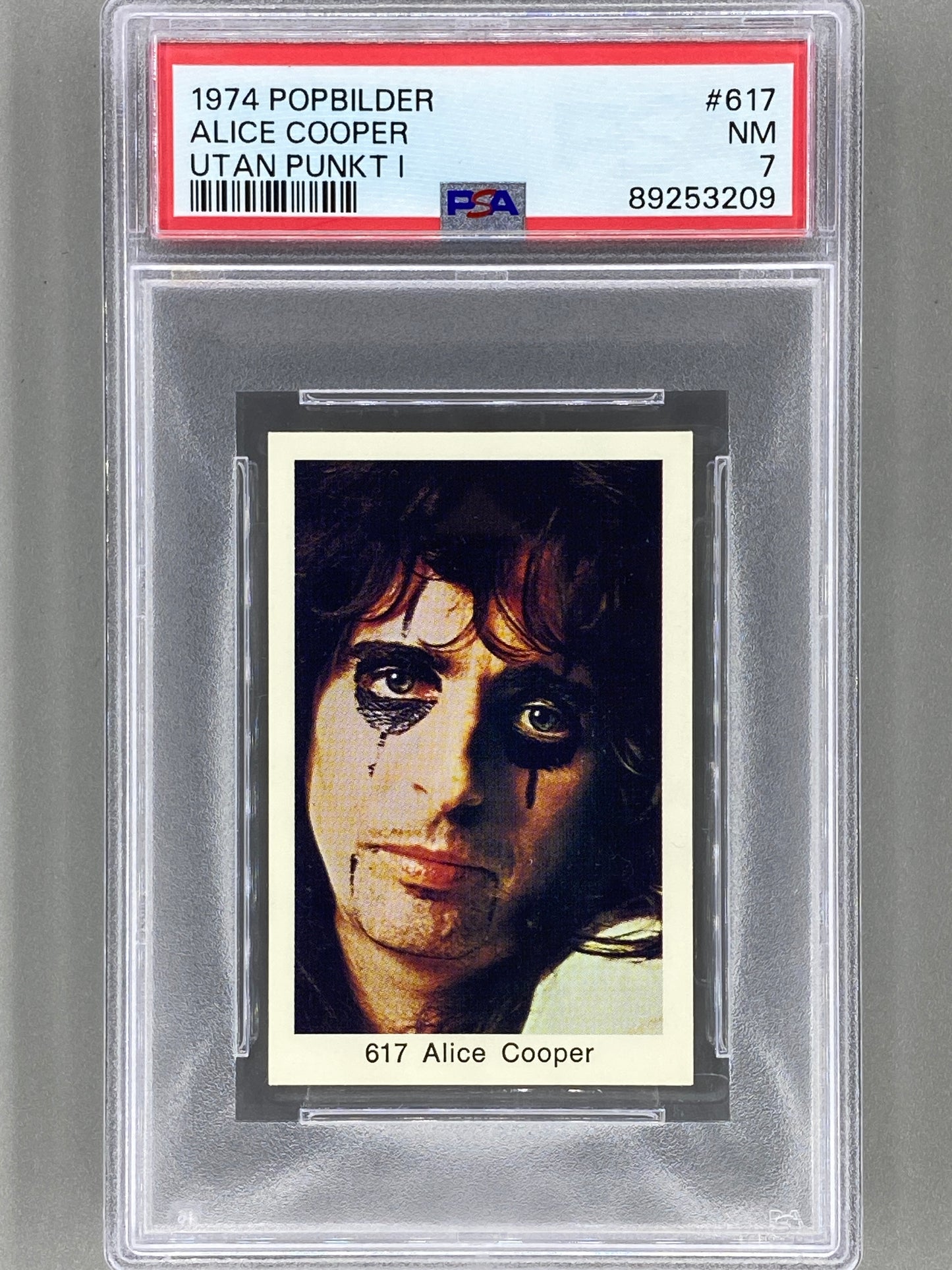 1974 Popbilder #617 Alice Cooper Utan Punkt I PSA 7 Pop 1 (Music)