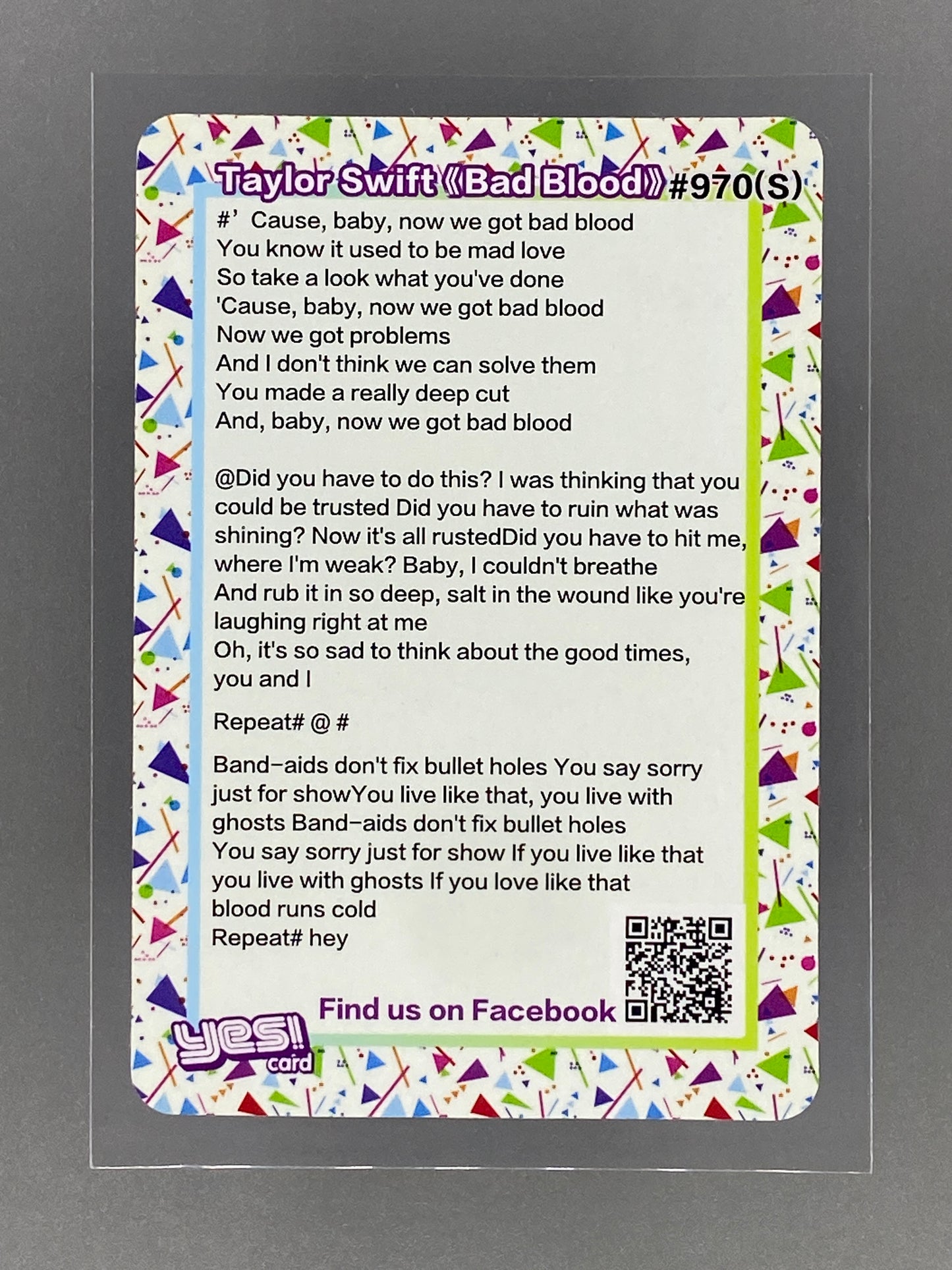 c 2012-2014 Yes! Card #970S Taylor Swift Flash Hong Kong (Music)