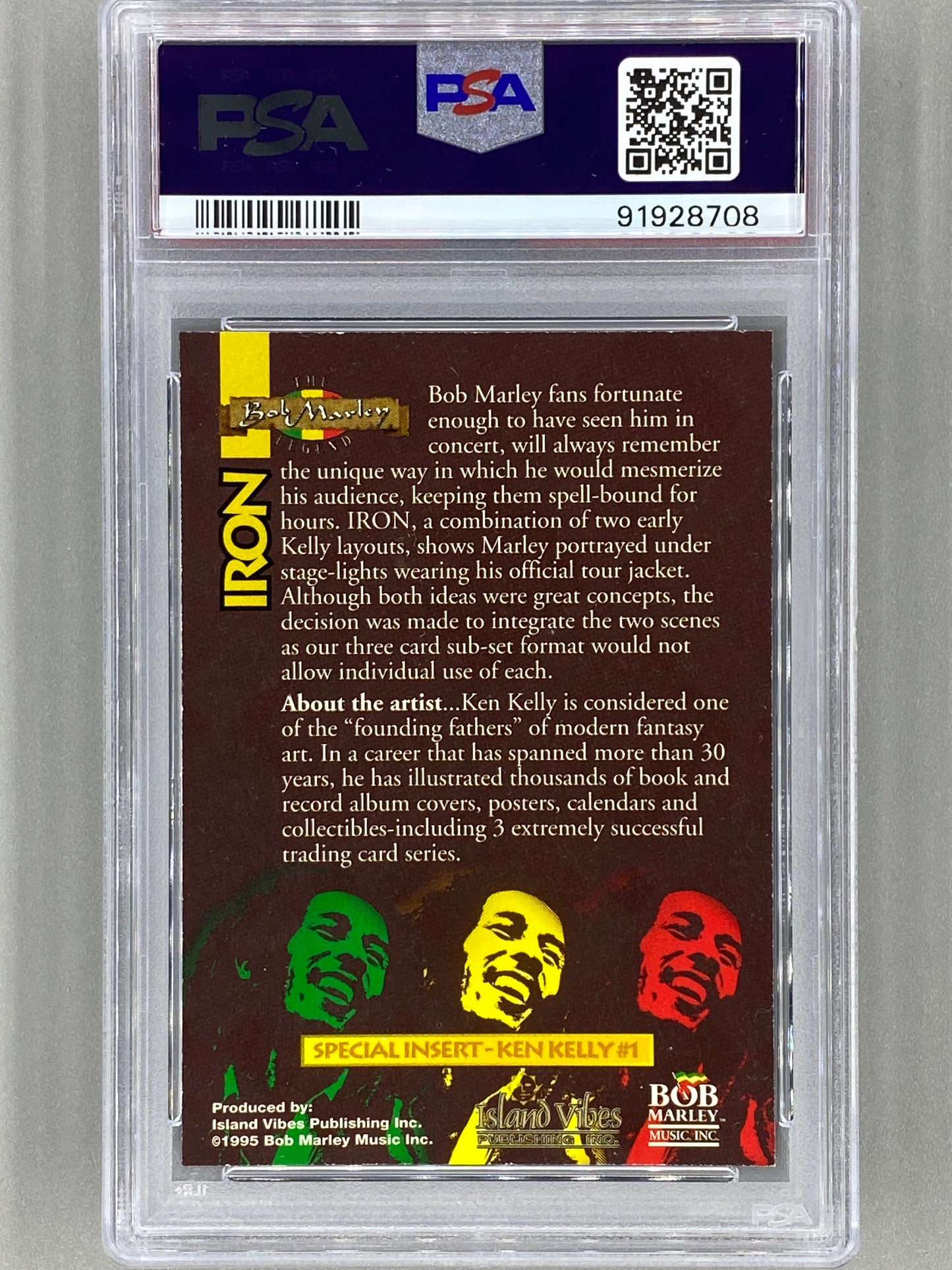1996 Bob Marley Legend #KK1 Iron Ken Kelly Fantasy PSA 7 Pop 2 (Music)