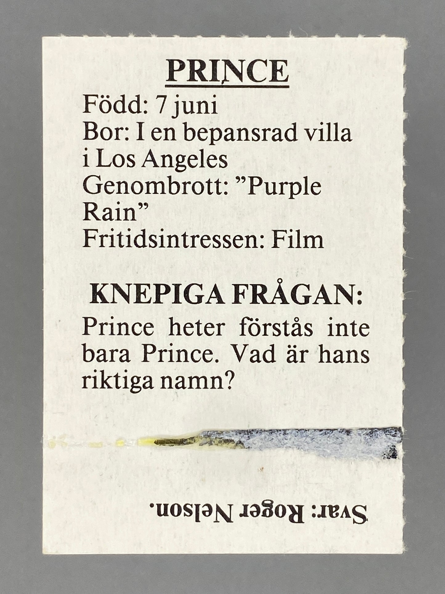 1985 Frida Prince Magazine Insert *READ* (Sweden) (Music)