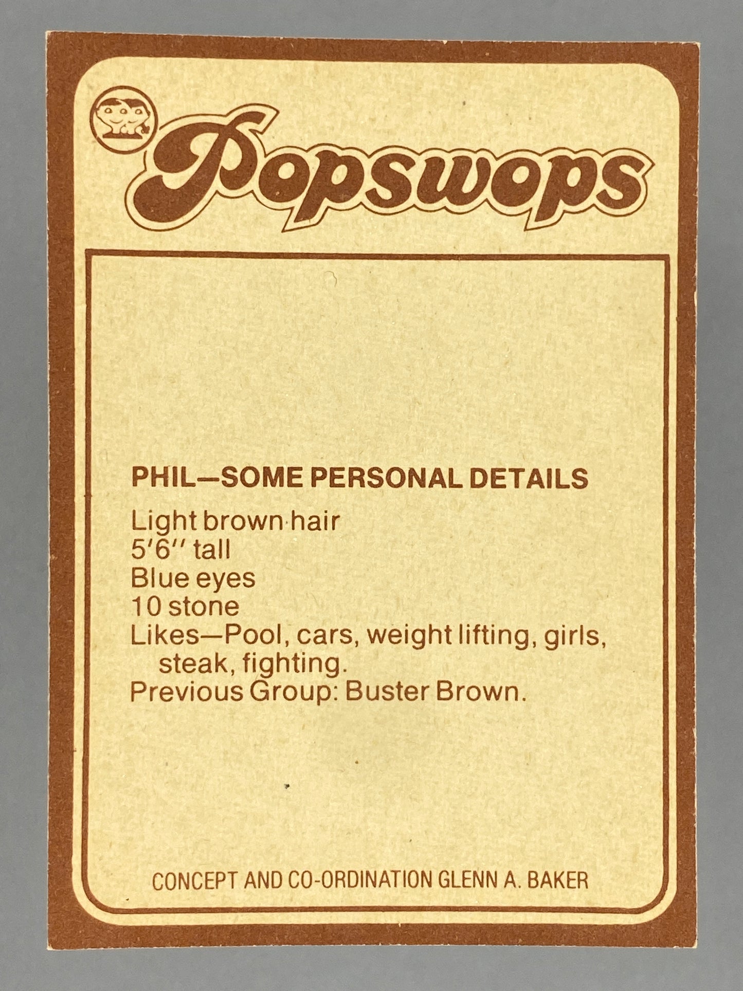 1977 Scanlens Popswops #32 AC/DC Phil Rudd (Australia) (Music)