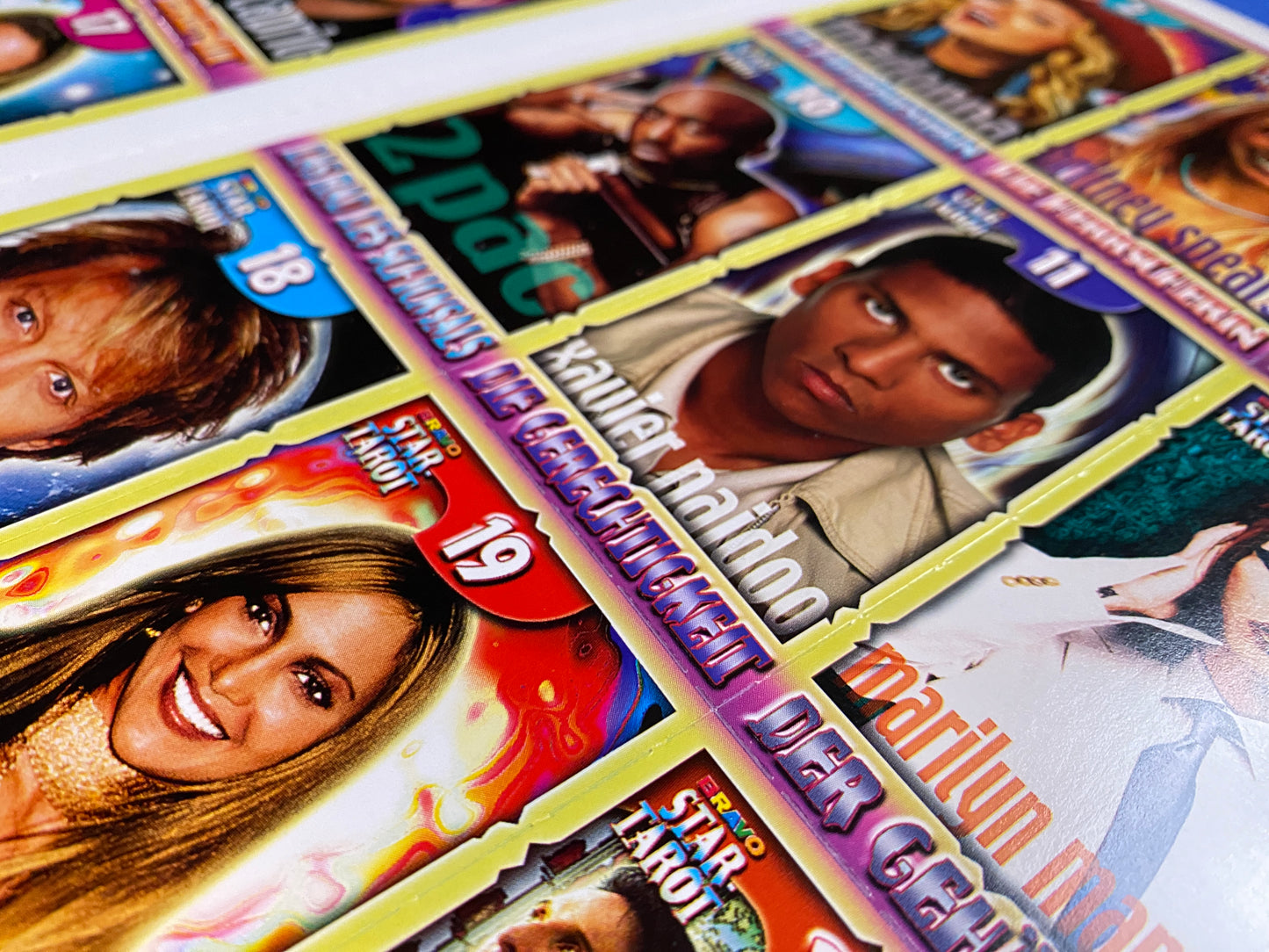 2000 Bravo Star Tarot Nr. 52 Complete Uncut 22 Card Set Lot Sheet (Germany) (Music) A