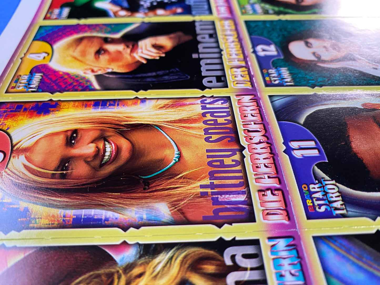 2000 Bravo Star Tarot Nr. 52 Complete Uncut 22 Card Set Lot Sheet (Germany) (Music) A
