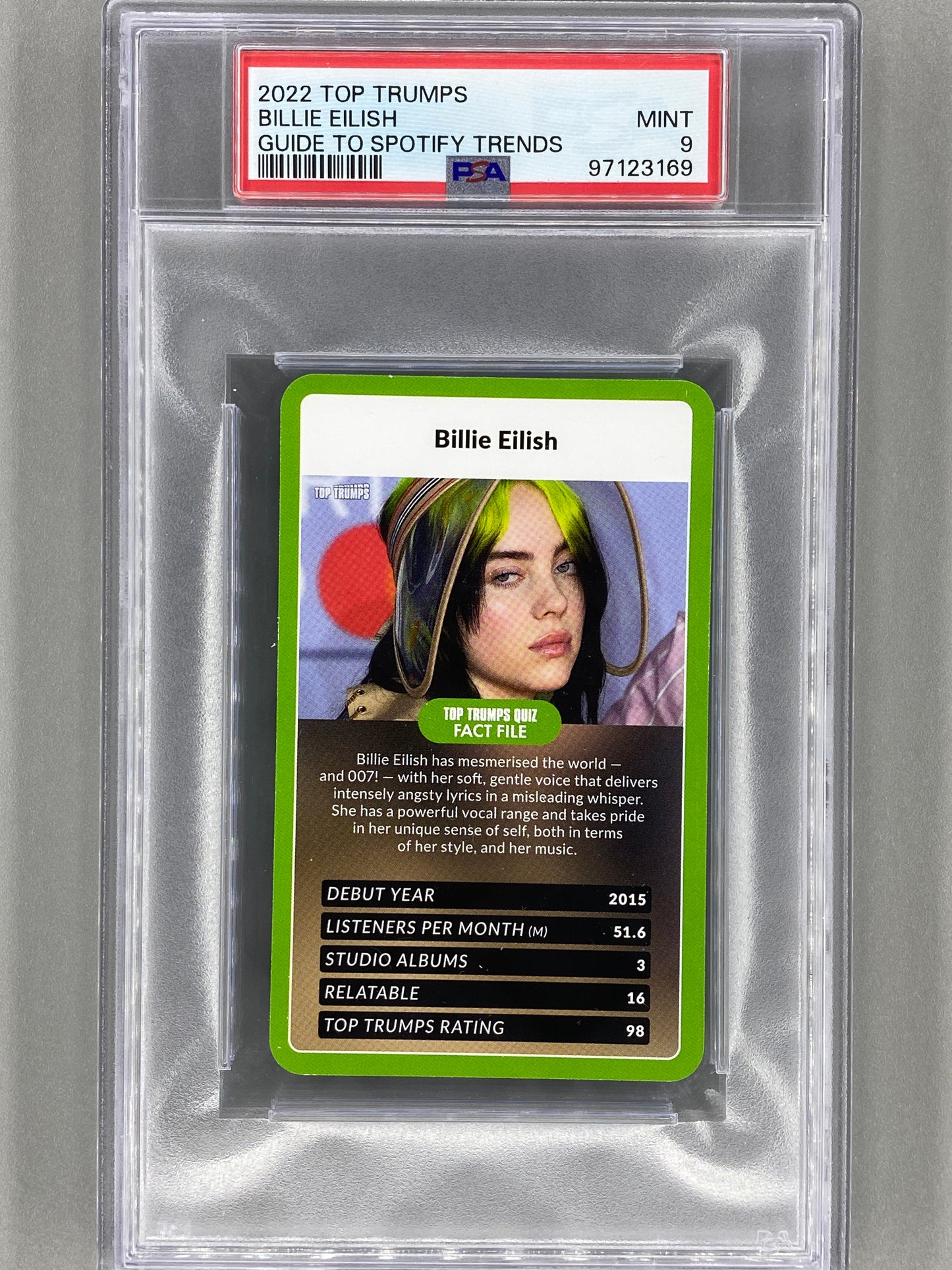 2022 Top Trumps Billie Eilish Guide to Spotify Trends PSA 9 - Pop 4 (Music)
