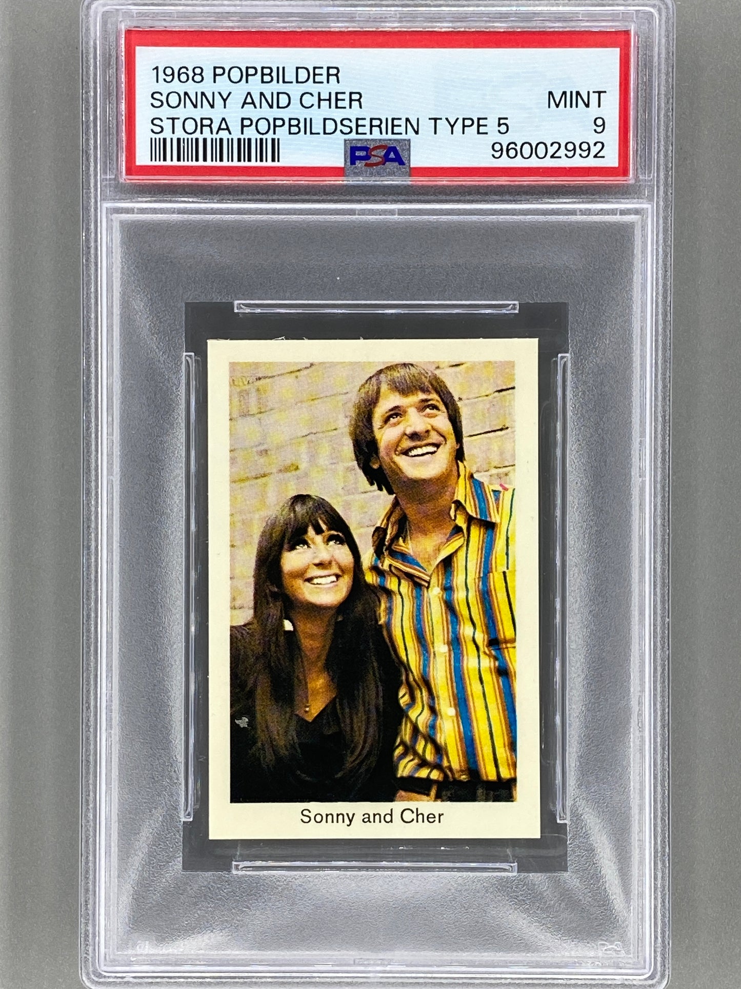 1968 Popbilder Sonny & Cher Stora Popbildserien Type 5 PSA 9 Pop 1 (Music)