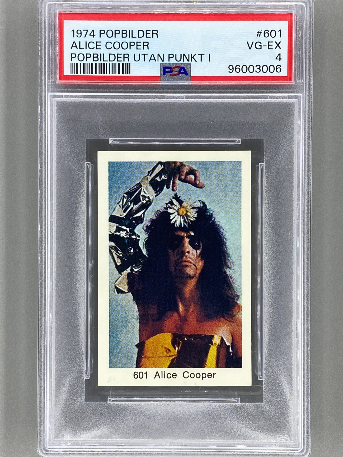1974 Popbilder #601 Alice Cooper Utan Punkt I PSA 4 Pop 1 (Music)