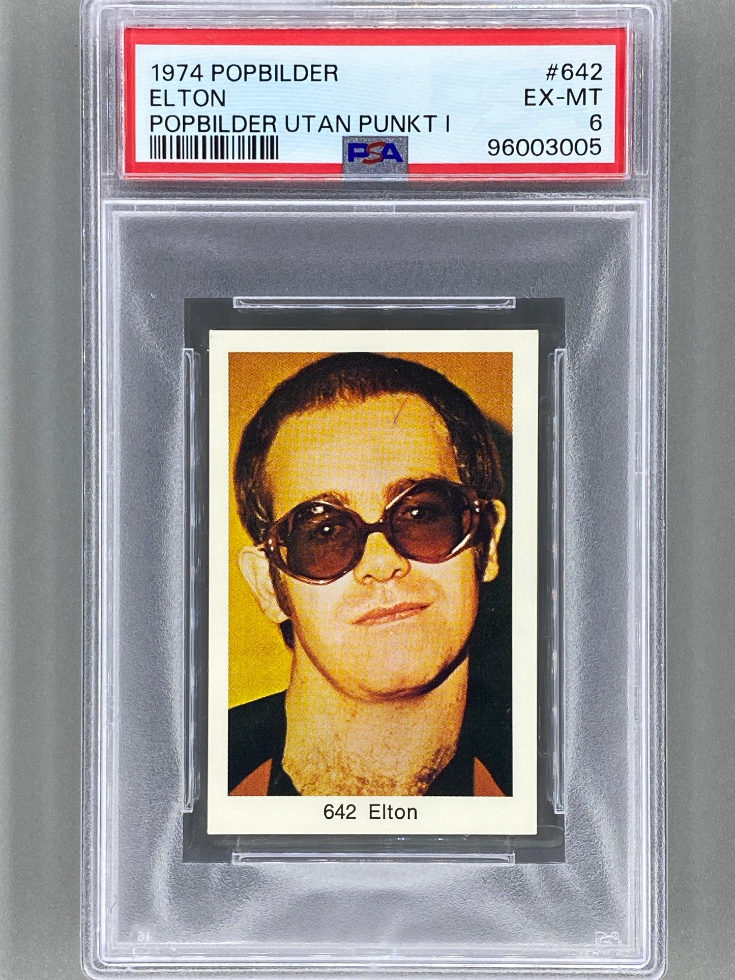 1974 Popbilder #642 Elton John Utan Punkt I PSA 6 Pop 1 (Music)
