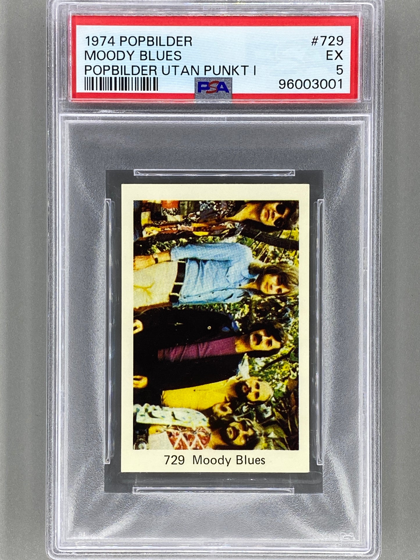 1974 Popbilder #729 Moody Blues Utan Punkt I PSA 5 Pop 1 (Music)
