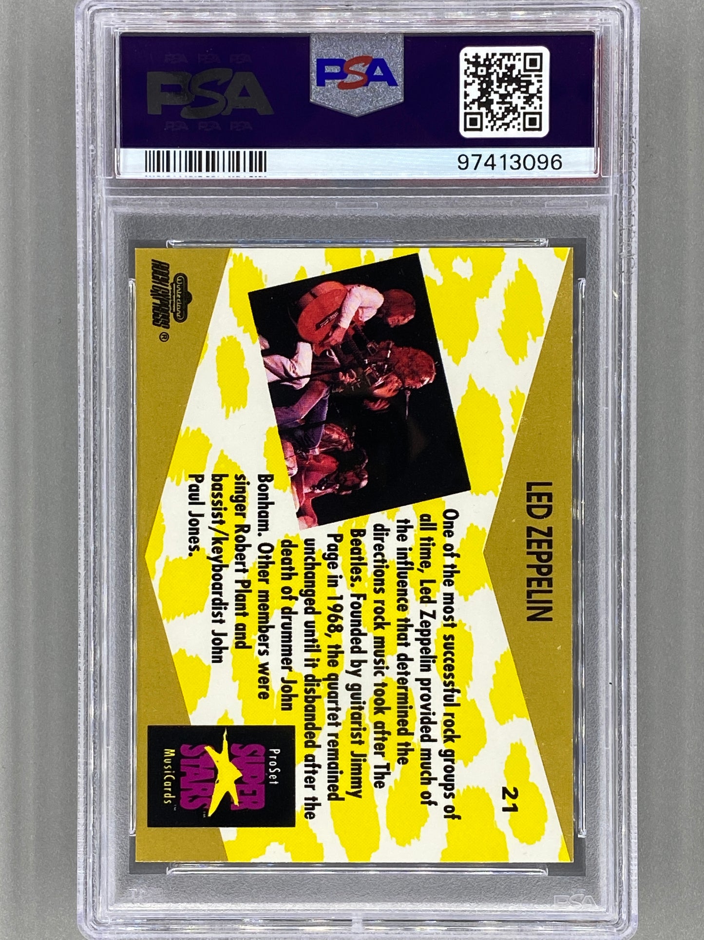 1991 Proset Superstars #21 Led Zeppelin Musicards PSA 10 Pop 10 (Music)