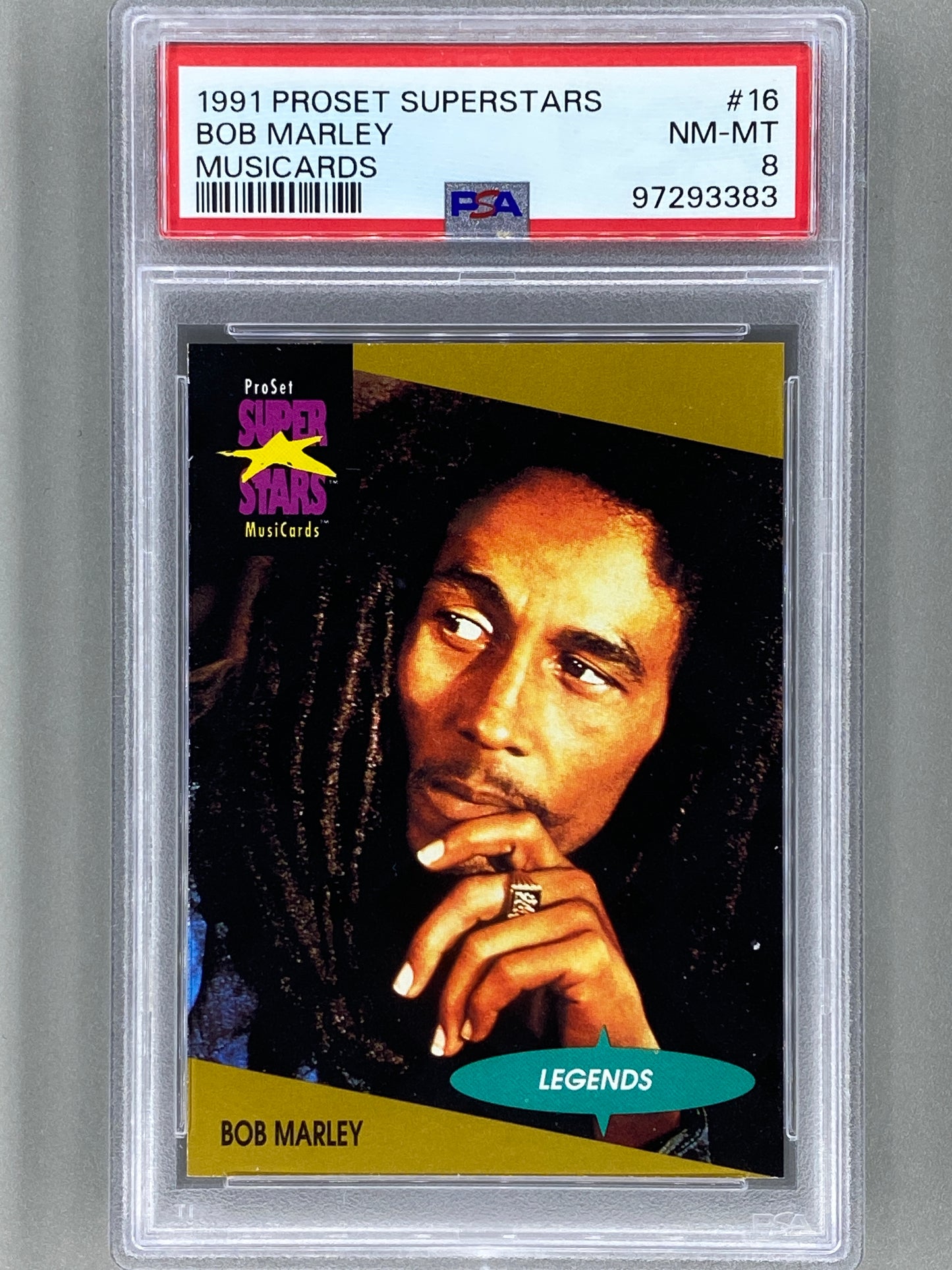 1991 Proset Superstars #16 Bob Marley Musicards PSA 8 Pop 23 (Music)