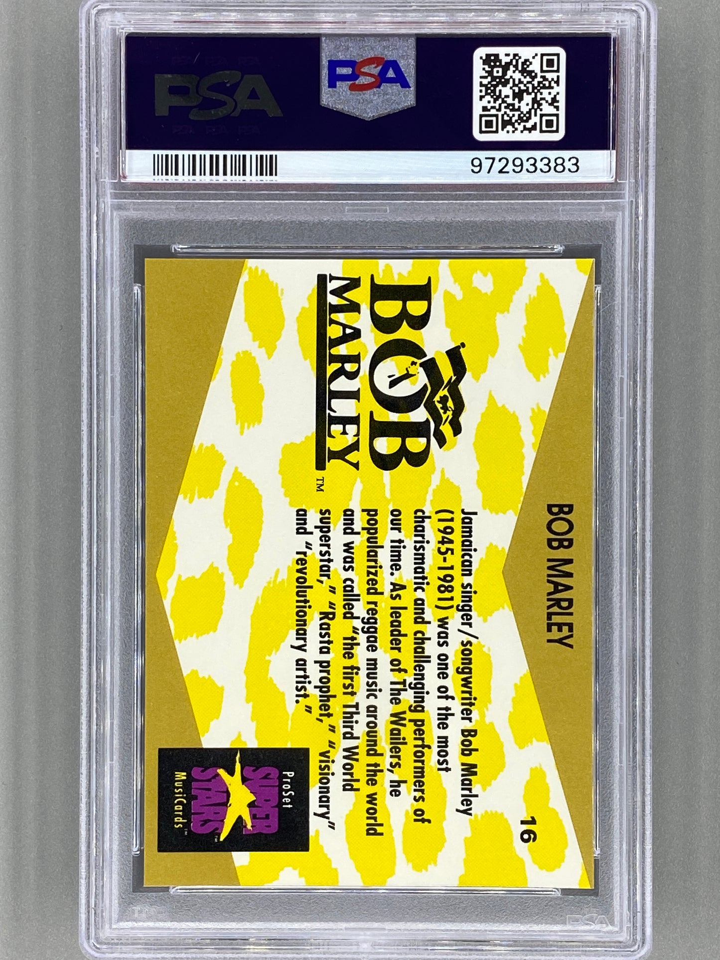 1991 Proset Superstars #16 Bob Marley Musicards PSA 8 Pop 23 (Music)