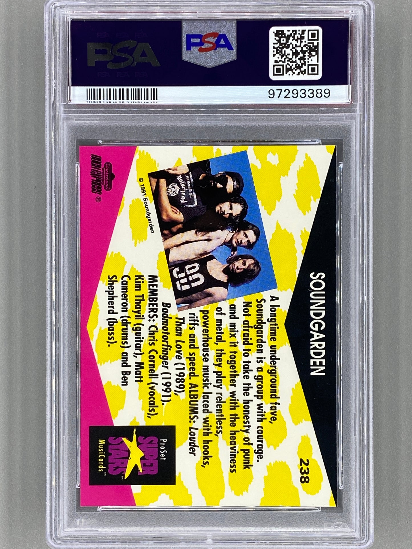1991 Proset Superstars #238 Soundgarden Musicards PSA 8.5 Pop 1 (Music)