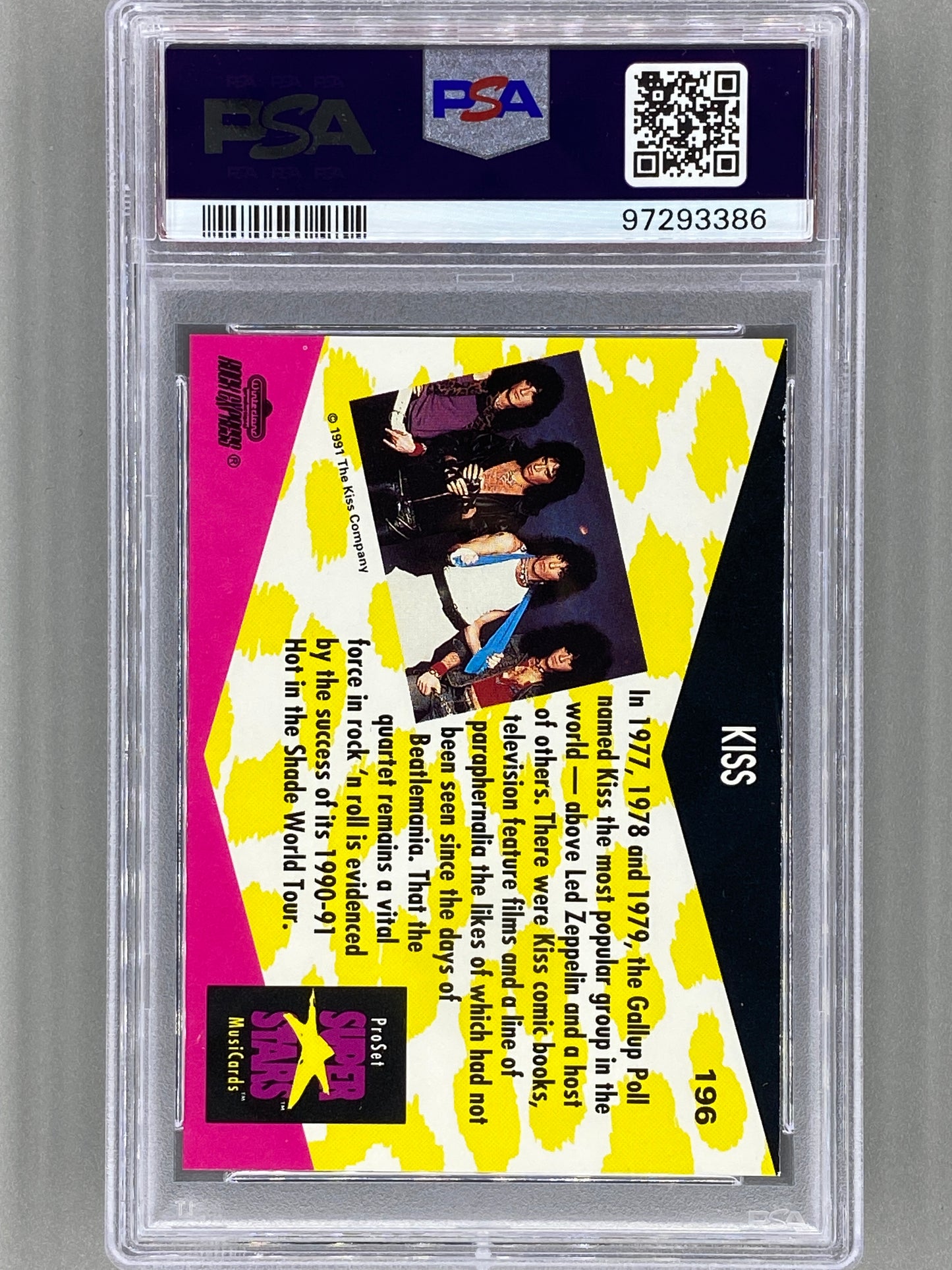 1991 Proset Superstars #196 KISS Musicards PSA 8 Pop 2 (Music)