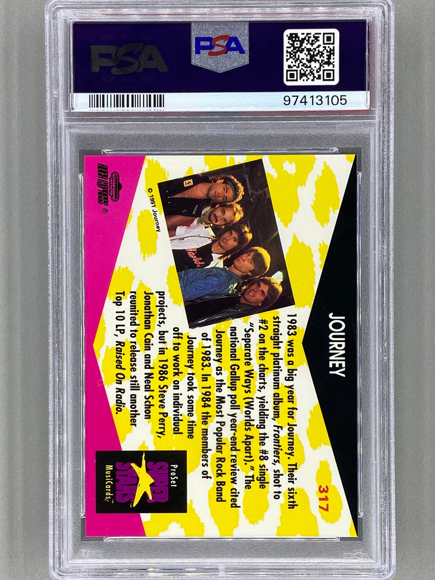 1991 Proset Superstars #317 Journey Musicards PSA 9 Pop 1 (Music)