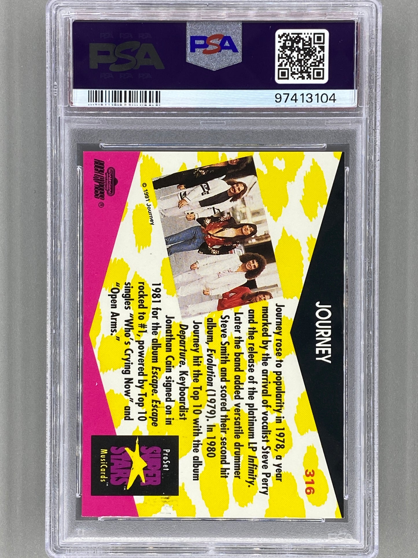 1991 Proset Superstars #316 Journey Musicards PSA 8 Pop 1 (Music)