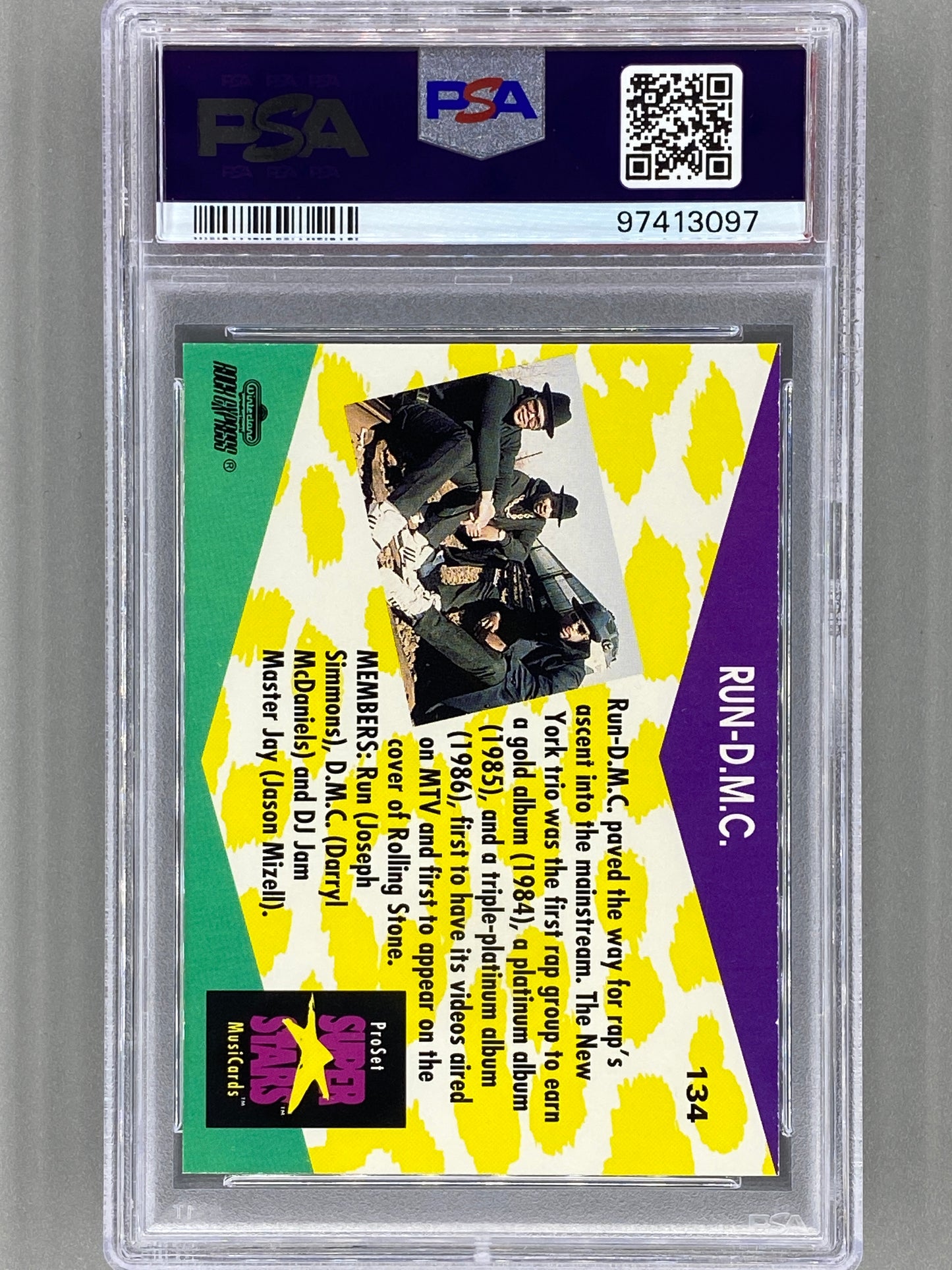1991 Proset Superstars #134 Run DMC Musicards PSA 10 Pop 6 (Music)