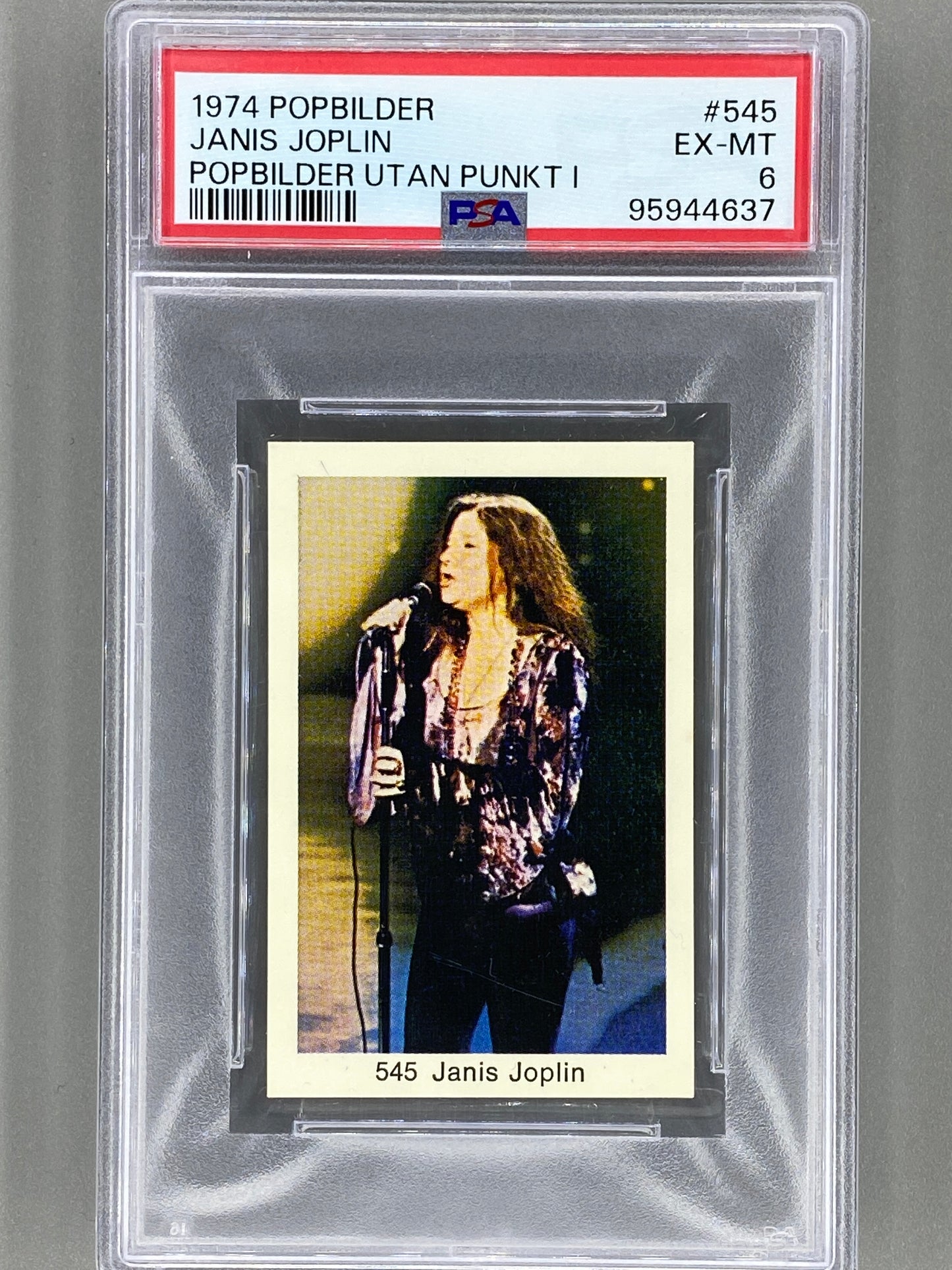 1974 Popbilder #545 Janis Joplin Utan Punkt I PSA 6 Pop 1 (Music)