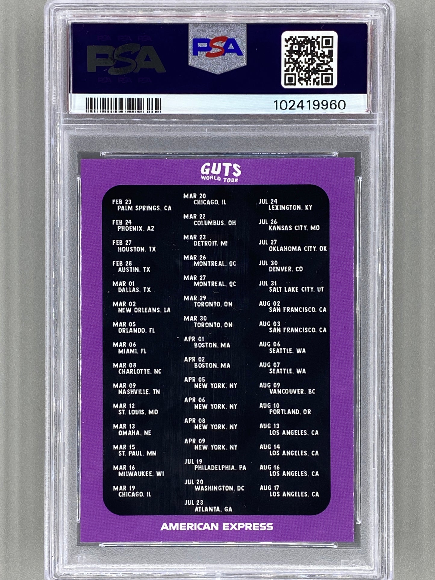 2024 Guts World Tour Olivia Rodrigo Tour Bus X Amex-On Stage PSA 8 Pop 1 (Music)