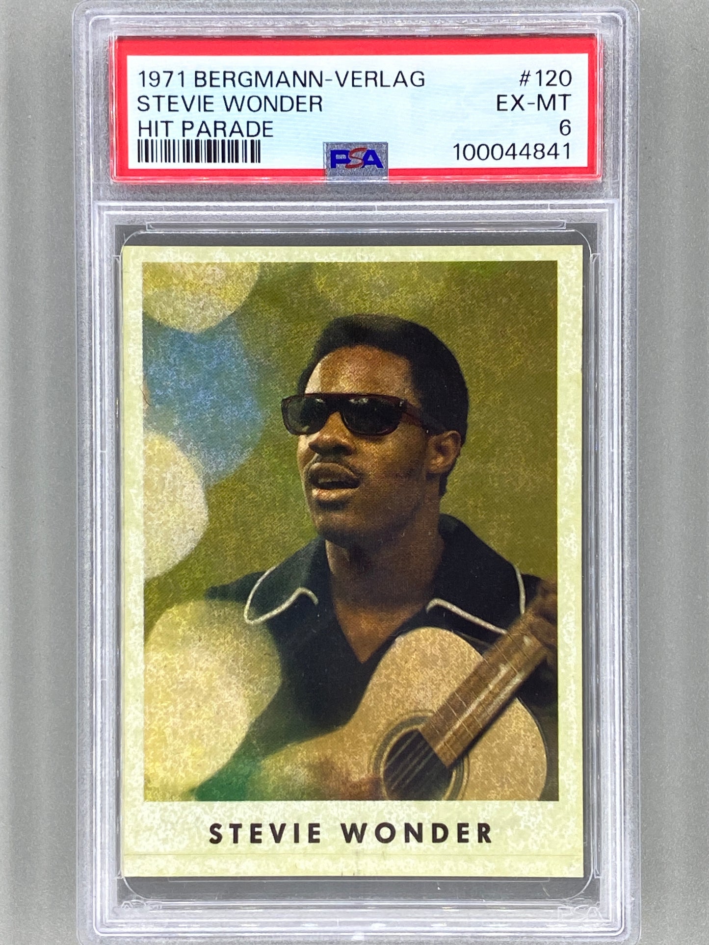 1971 Bergmann-Verlag #120 Stevie Wonder Hit Parade Sticker PSA 6 Pop 1 (Music)