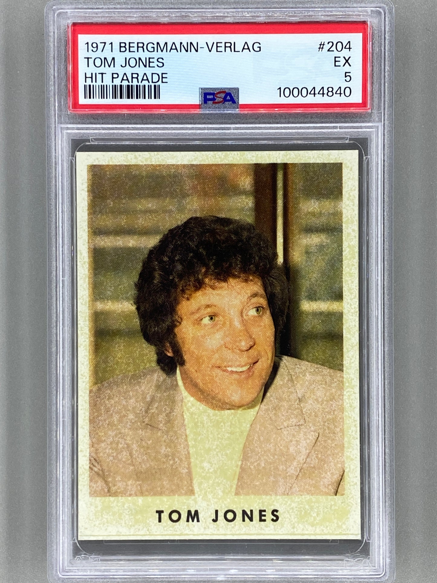 1971 Bergmann-Verlag #204 Tom Jones Hit Parade Sticker PSA 5 Pop 1 (Music)