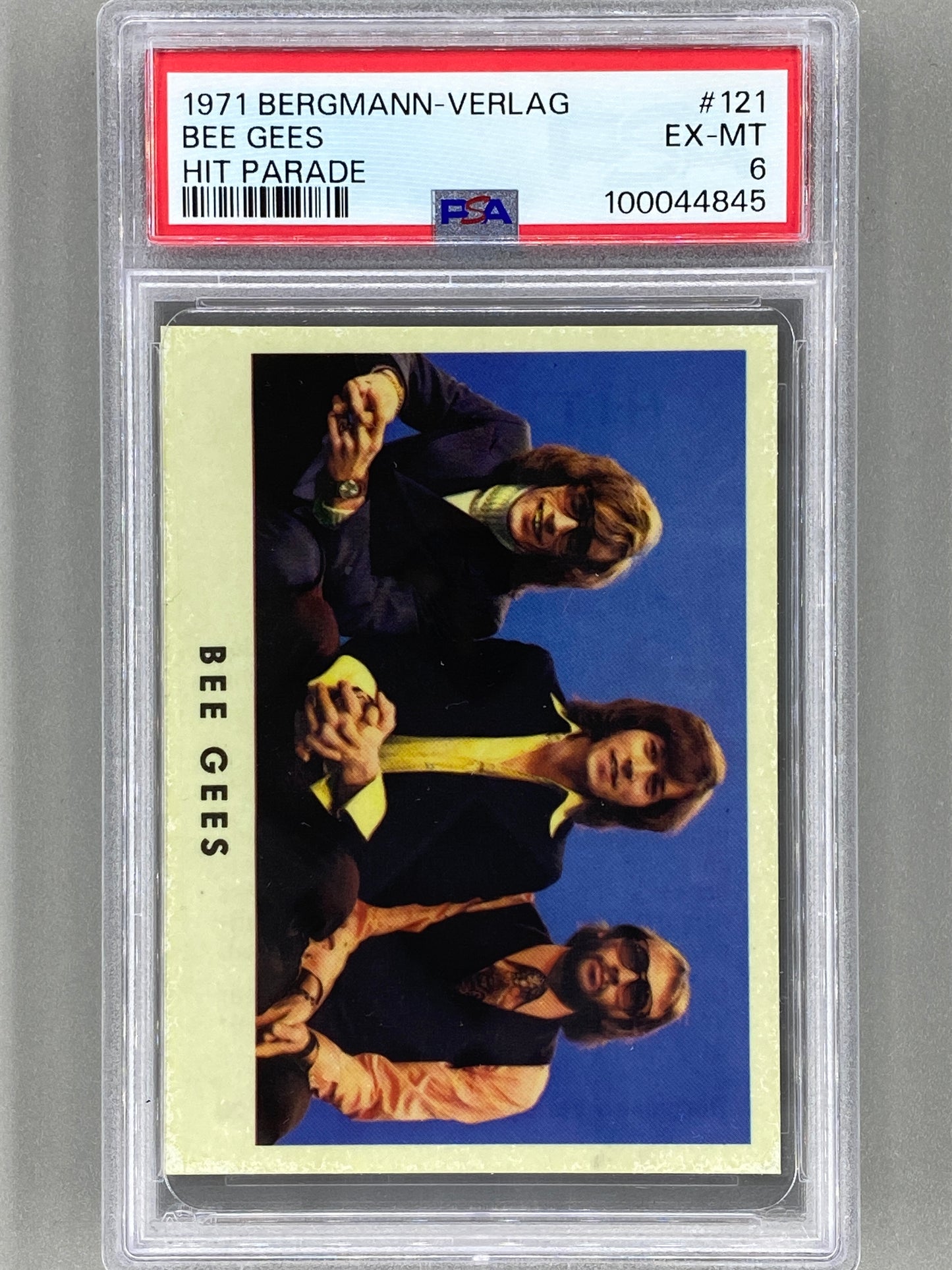 1971 Bergmann-Verlag #121 Bee Gees Hit Parade Sticker PSA 6 Pop 1 (Music)