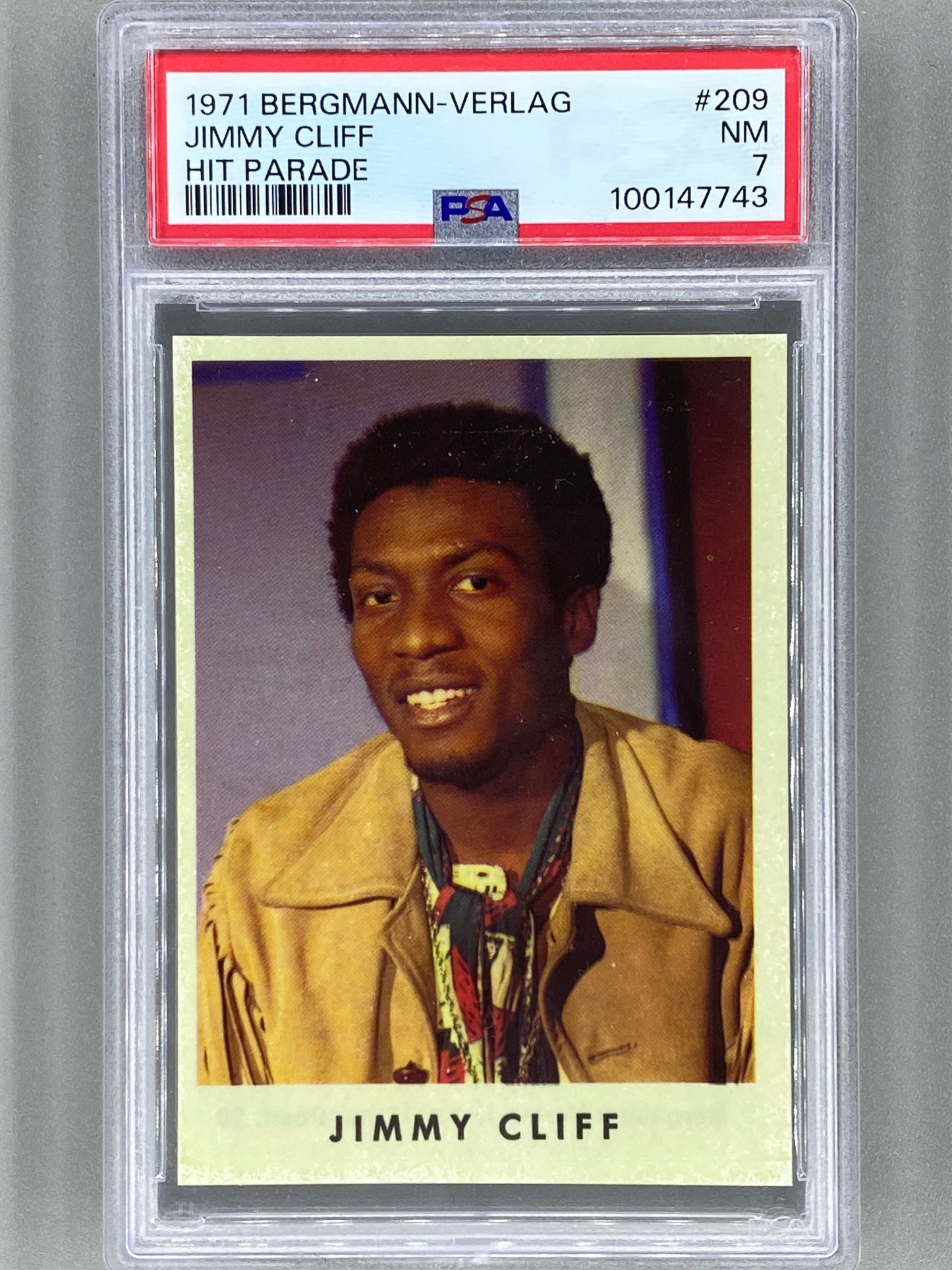 1971 Bergmann-Verlag #209 Jimmy Cliff Hit Parade Sticker PSA 7 Pop 1 (Music)