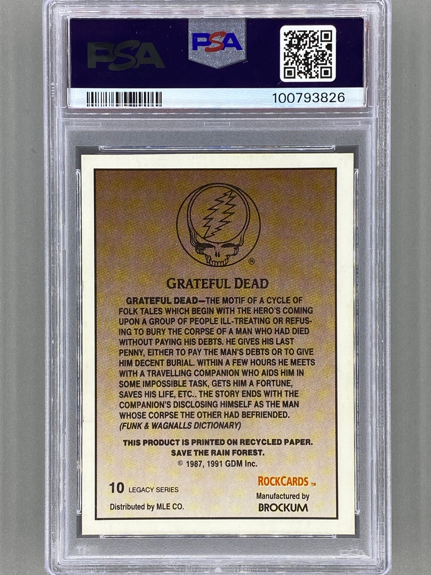 1991 Brockum Rockcards #10 Grateful Dead Grateful Dead Legacy Series PSA 6 Pop 7 (Music)py)