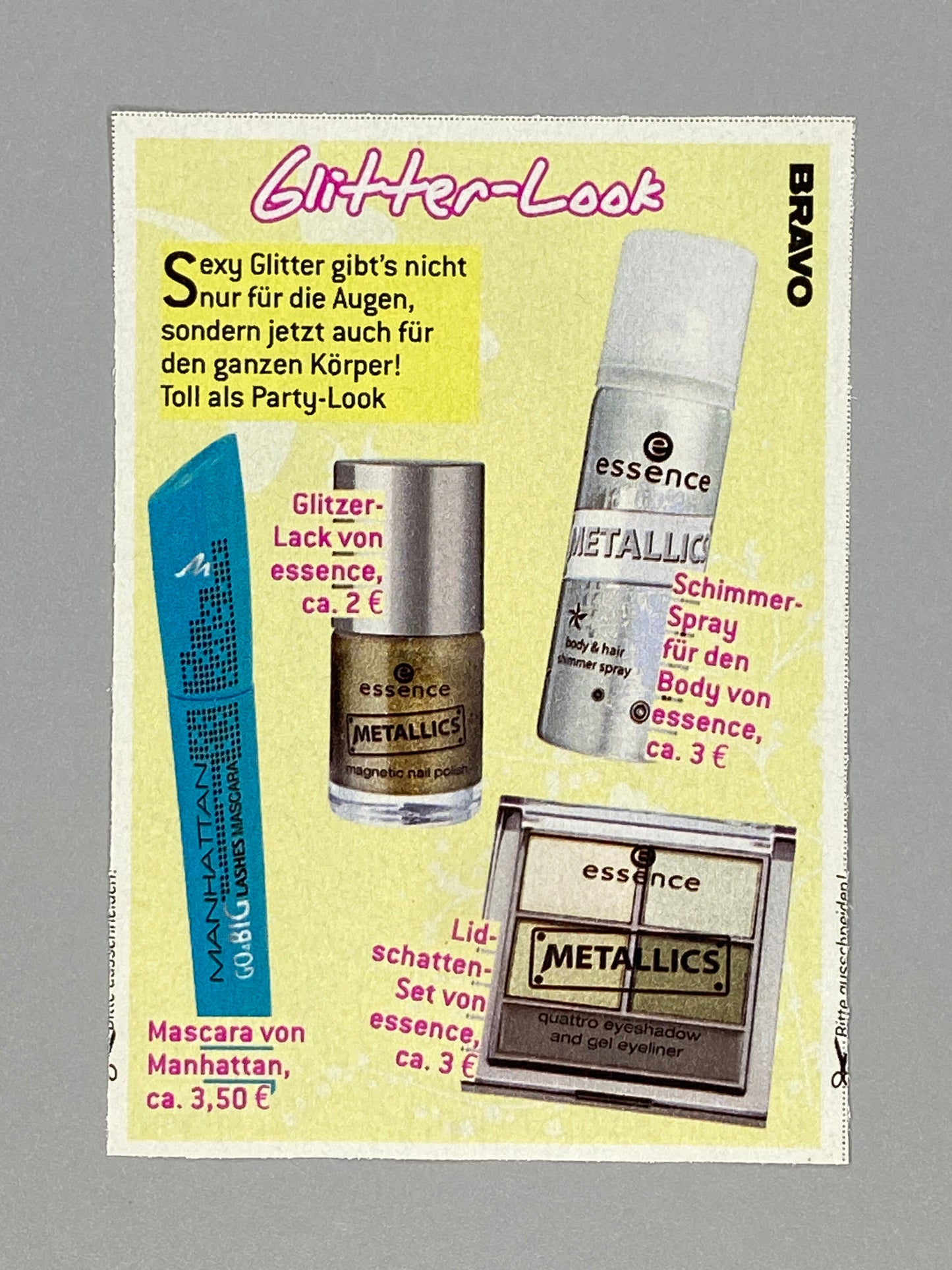 2010 Bravo Magazine Taylor Swift Hand Cut Paper Card Clipping (Germany) (Music)