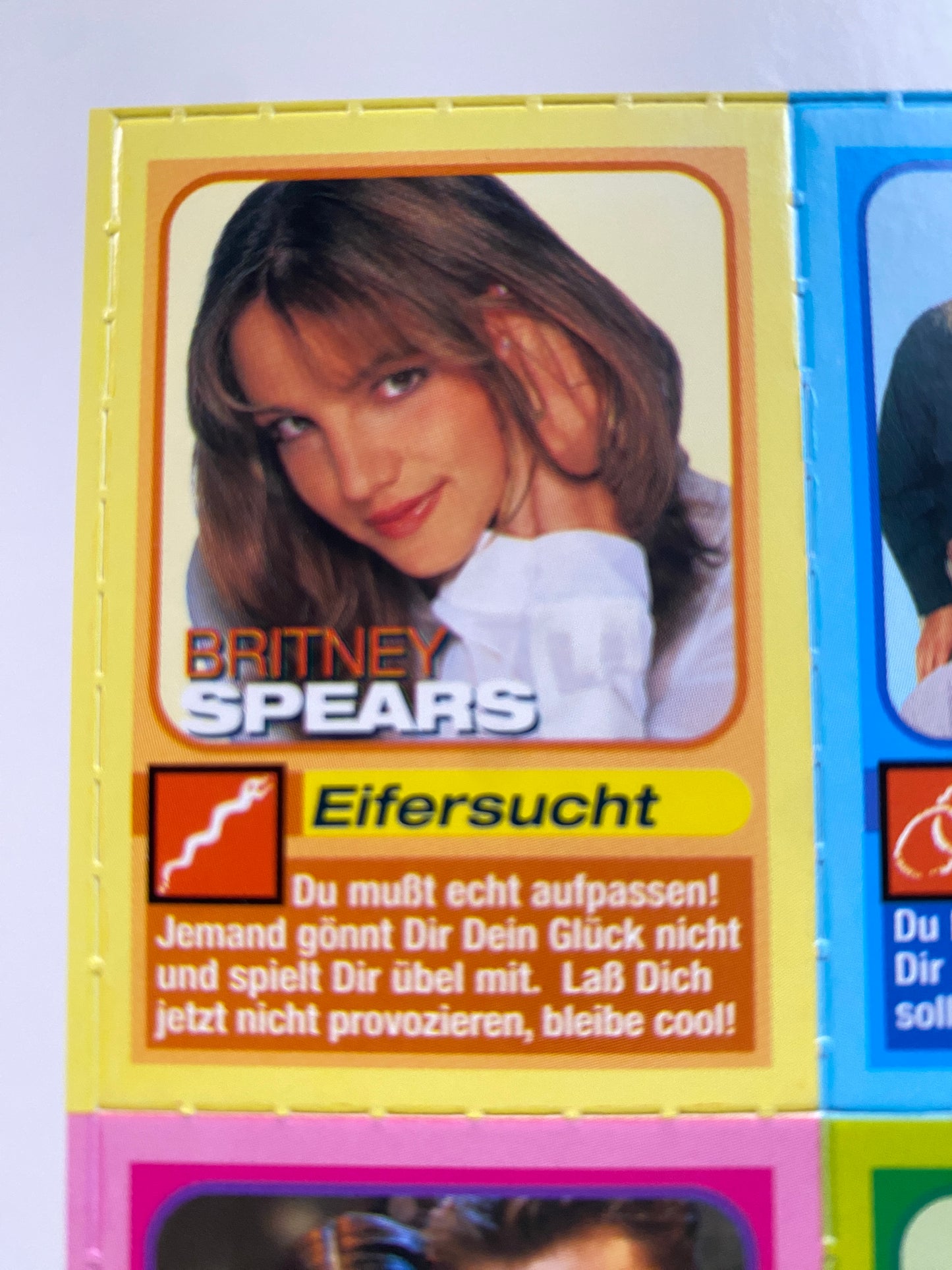 1999 Bravo Love Cards Lot Britney Spears Uncut 16 Card Sheet (Germany) (Music)