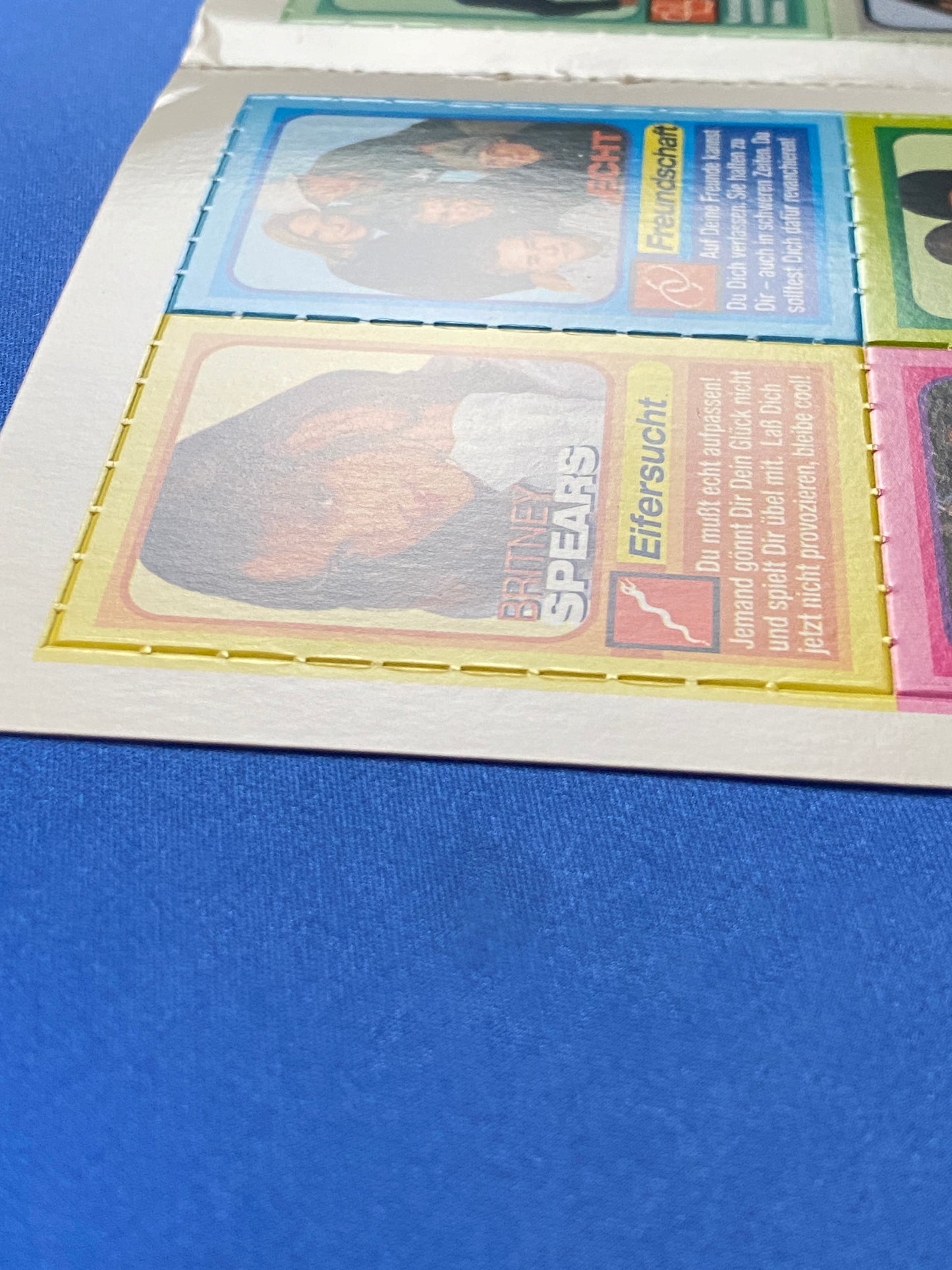 1999 Bravo Love Cards Lot Britney Spears Uncut 16 Card Sheet (Germany) (Music)