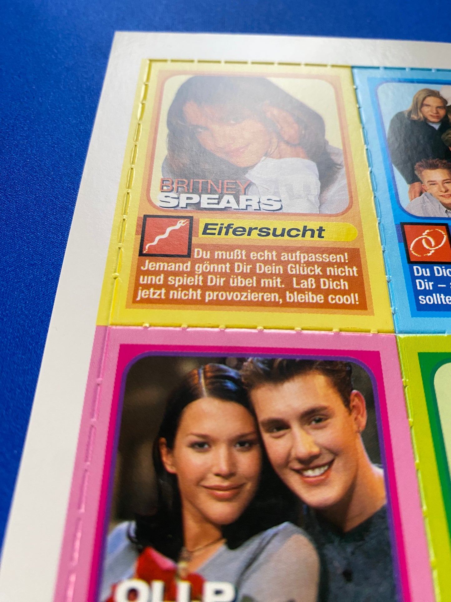 1999 Bravo Love Cards Lot Britney Spears Uncut 16 Card Sheet (Germany) (Music)
