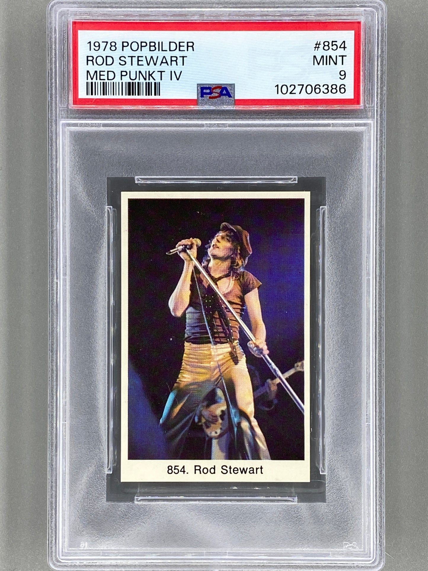 1978 Popbilder #854 Rod Stewart Med Punkt IV PSA 9 Pop 1 (Music)