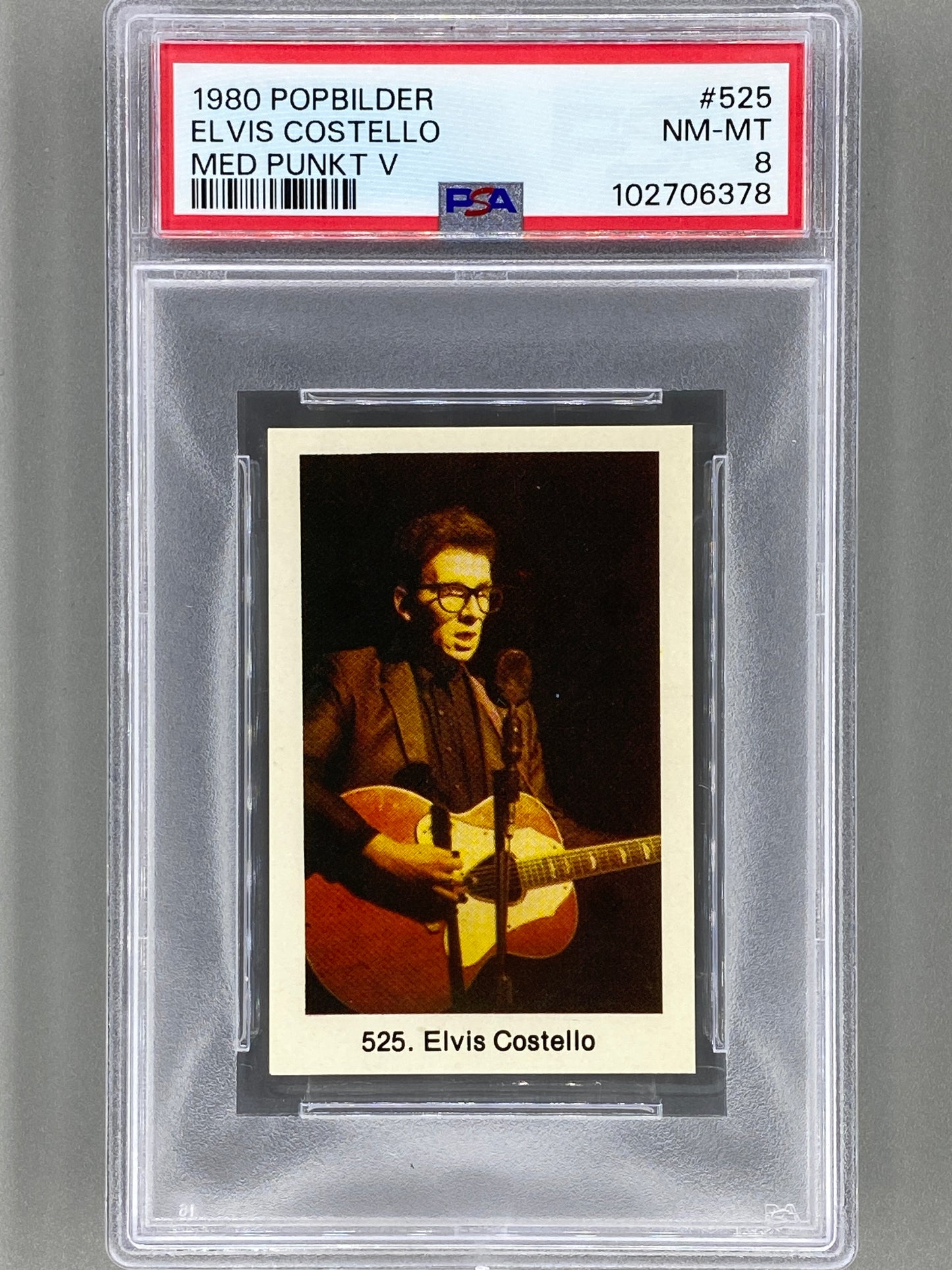 1980 Popbilder #525 Elvis Costello Med Punkt V PSA 8 Pop 1 (Music)