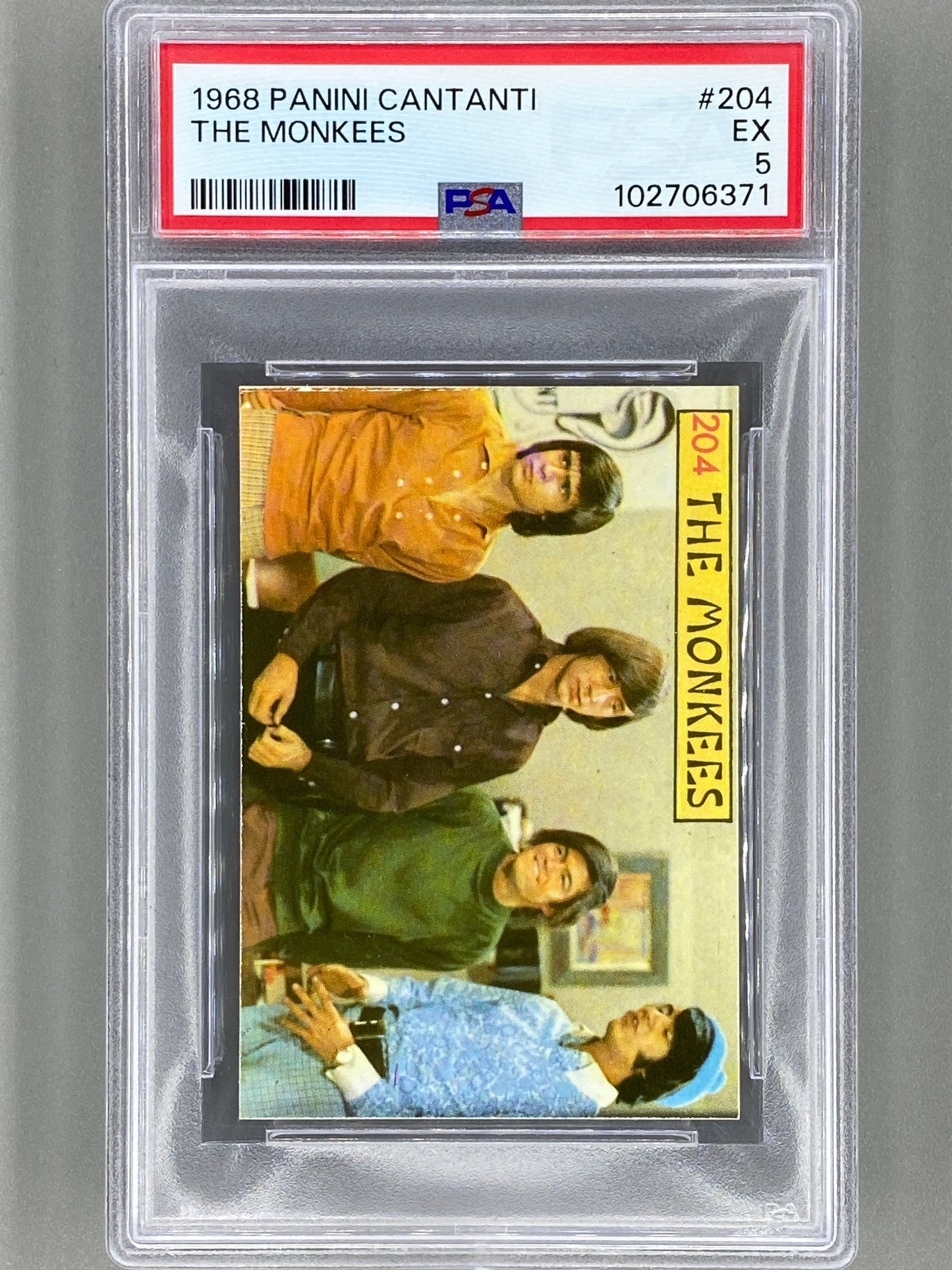 1968 Panini #204 The Monkees Cantanti PSA 5 - Pop 2 (Music)