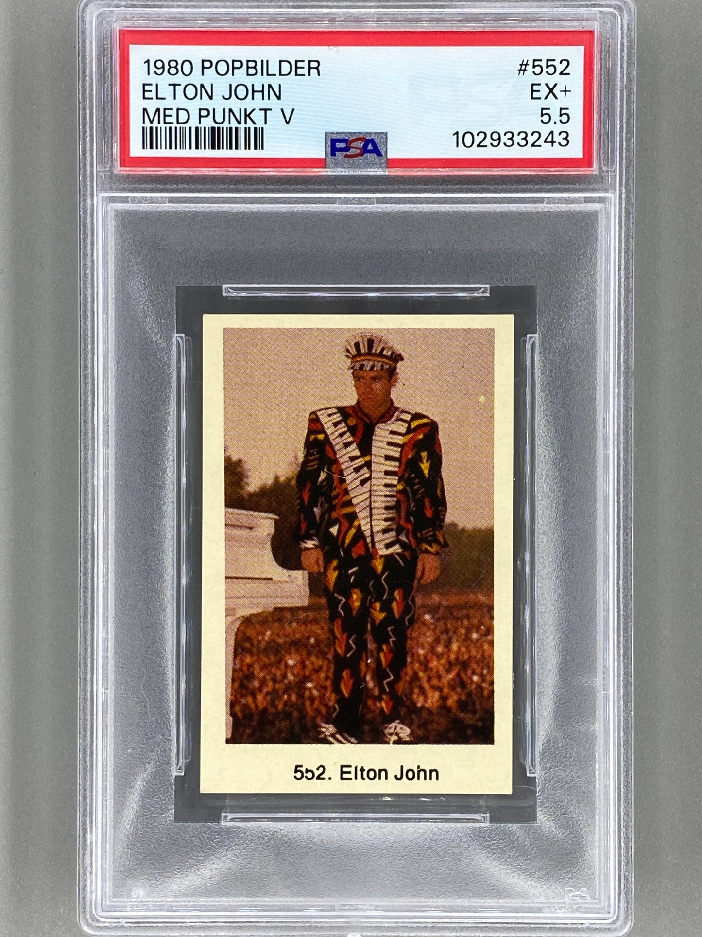 1980 Popbilder #552 Elton John Med Punkt V PSA 5.5 Pop 1 (Music)