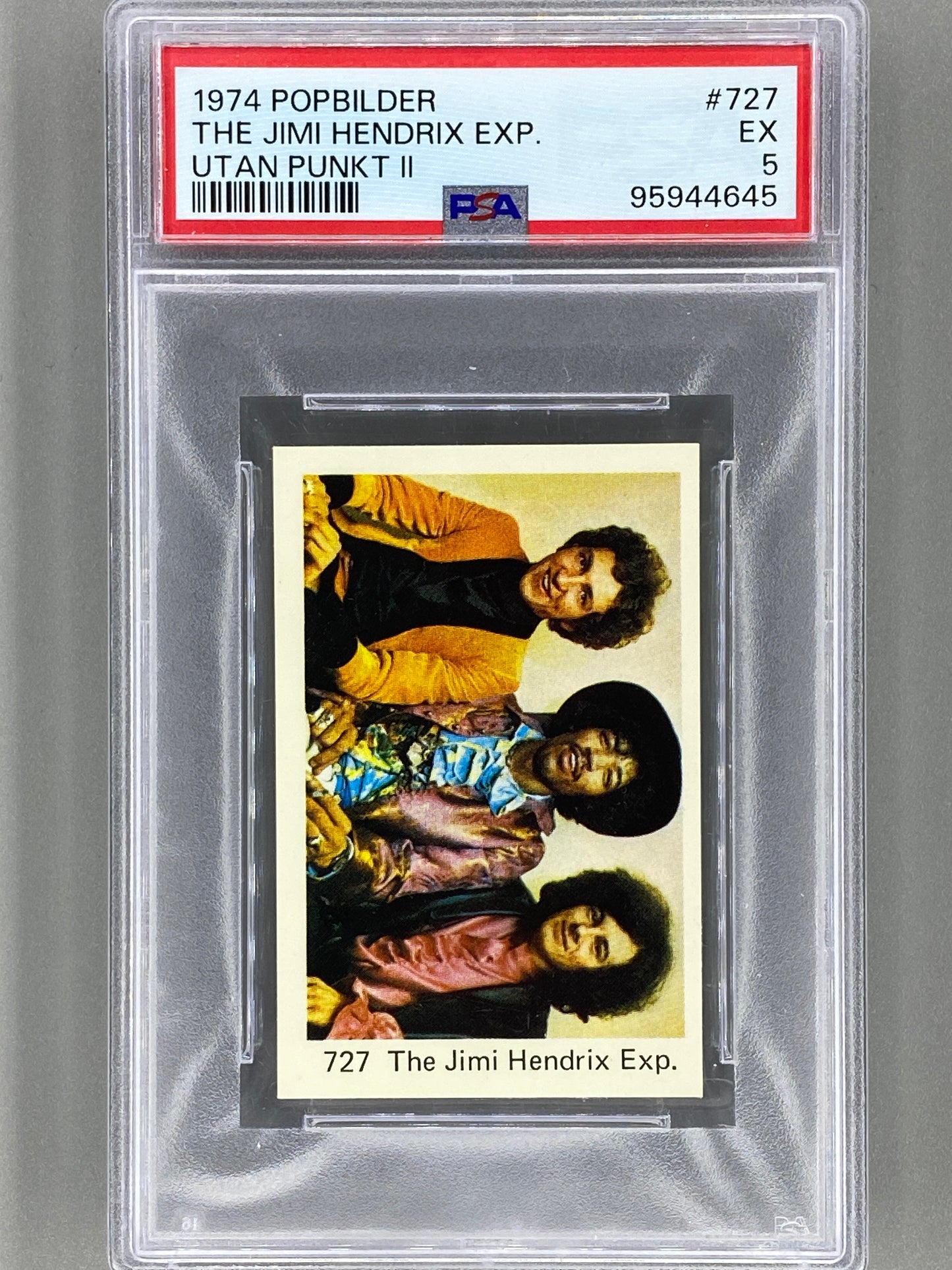 1974 Popbilder #727 The Jimi Hendrix Exp. Utan Punkt II PSA 5 Pop 13 (Music)