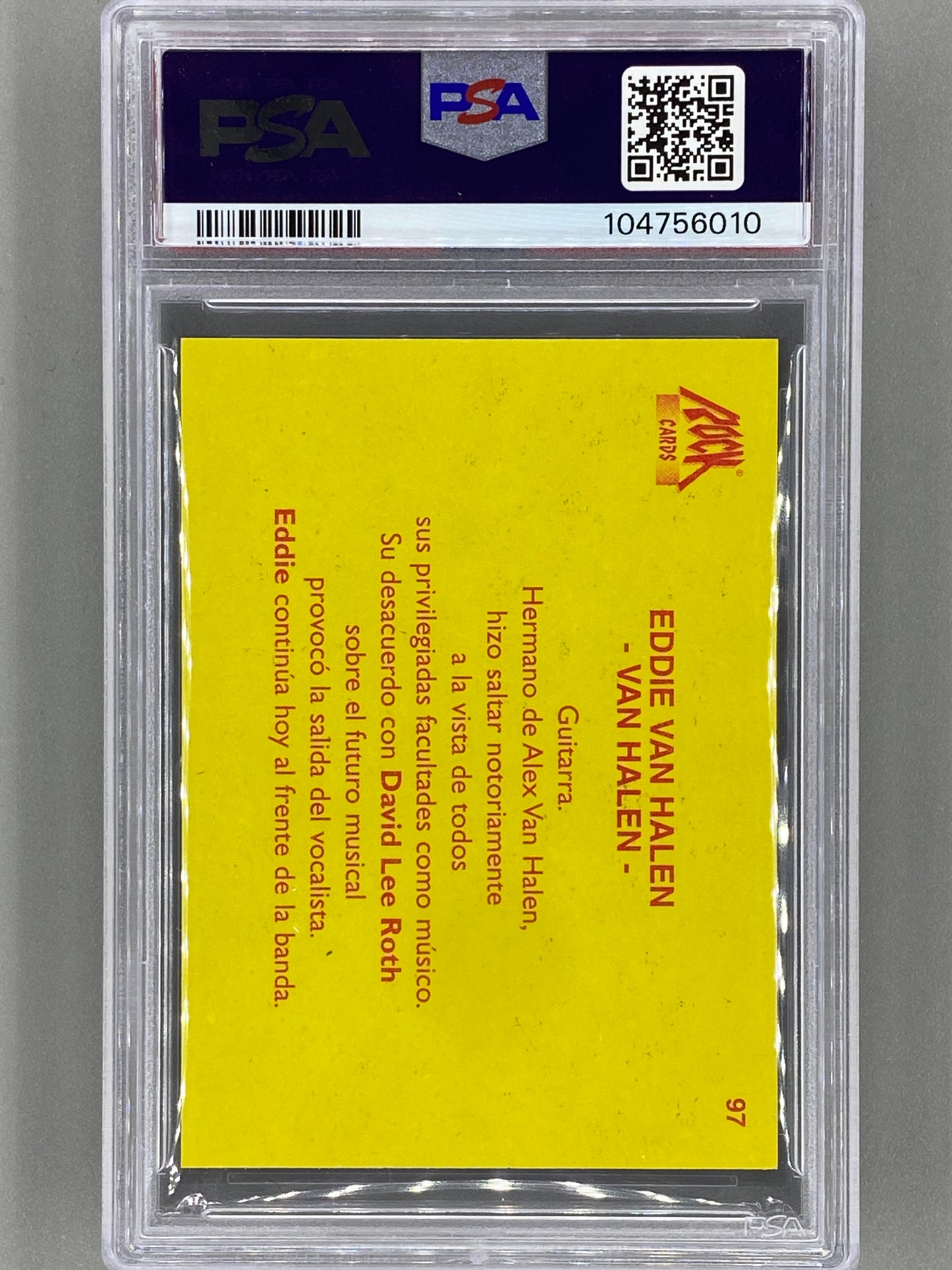 1997 Ultra Figus #97 Eddie Van Halen Rock Cards Nacional E Intl PSA 5 Pop 1 (Music)