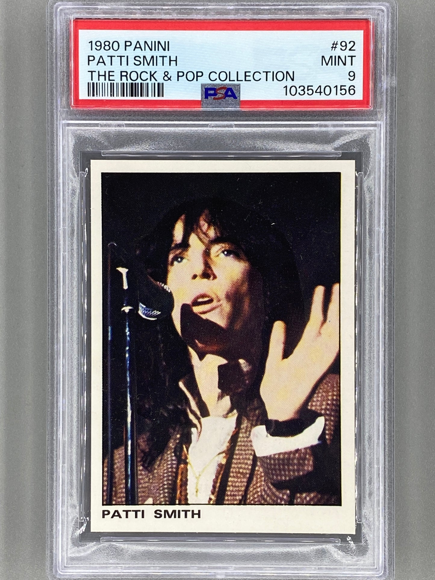 1980 Panini #92 Patti Smith The Rock & Pop Collection PSA 9 Pop 1 (Music)