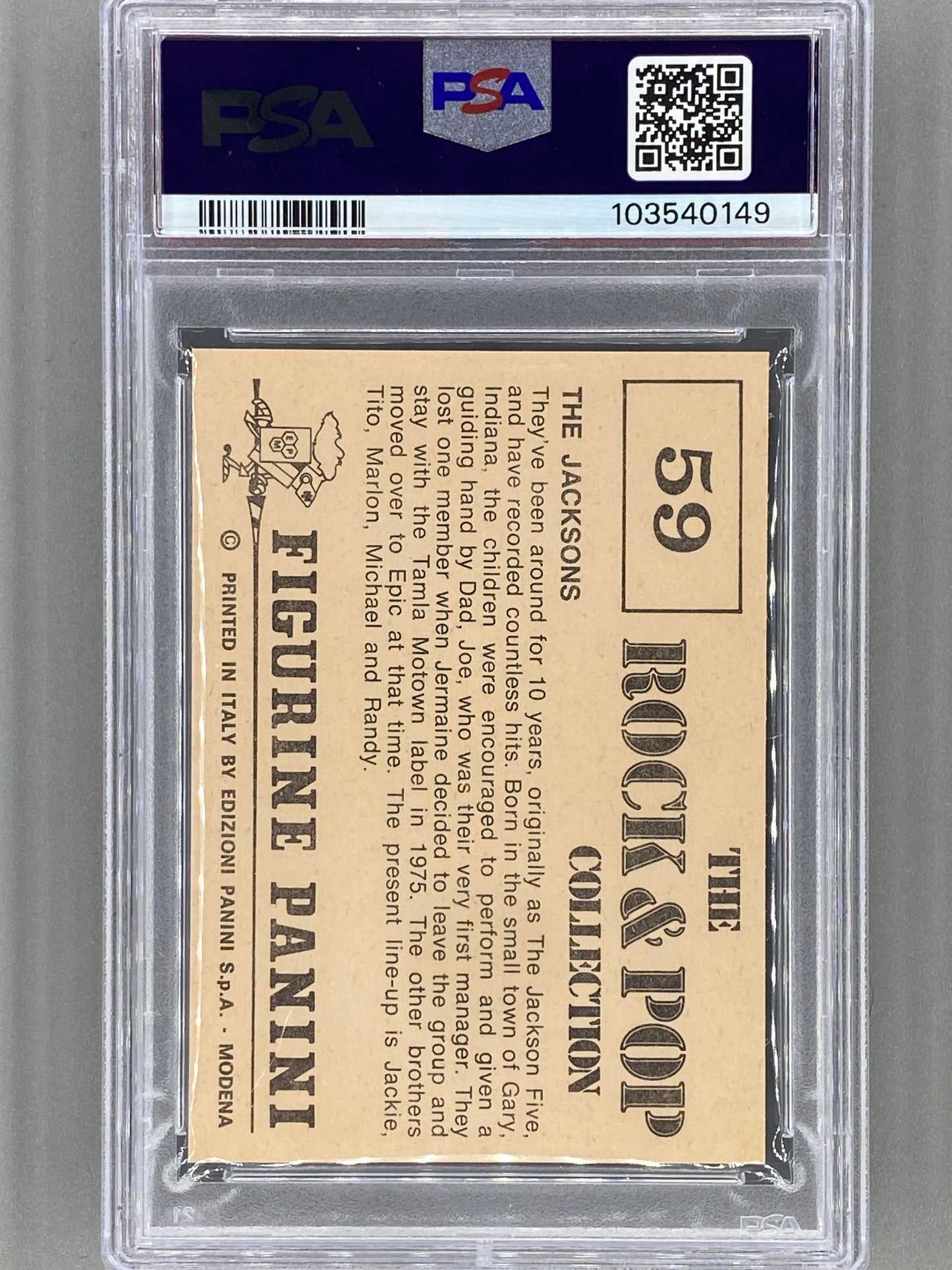 1980 Panini #59 The Jacksons The Rock & Pop Collection PSA 9 Pop 5 (Music)