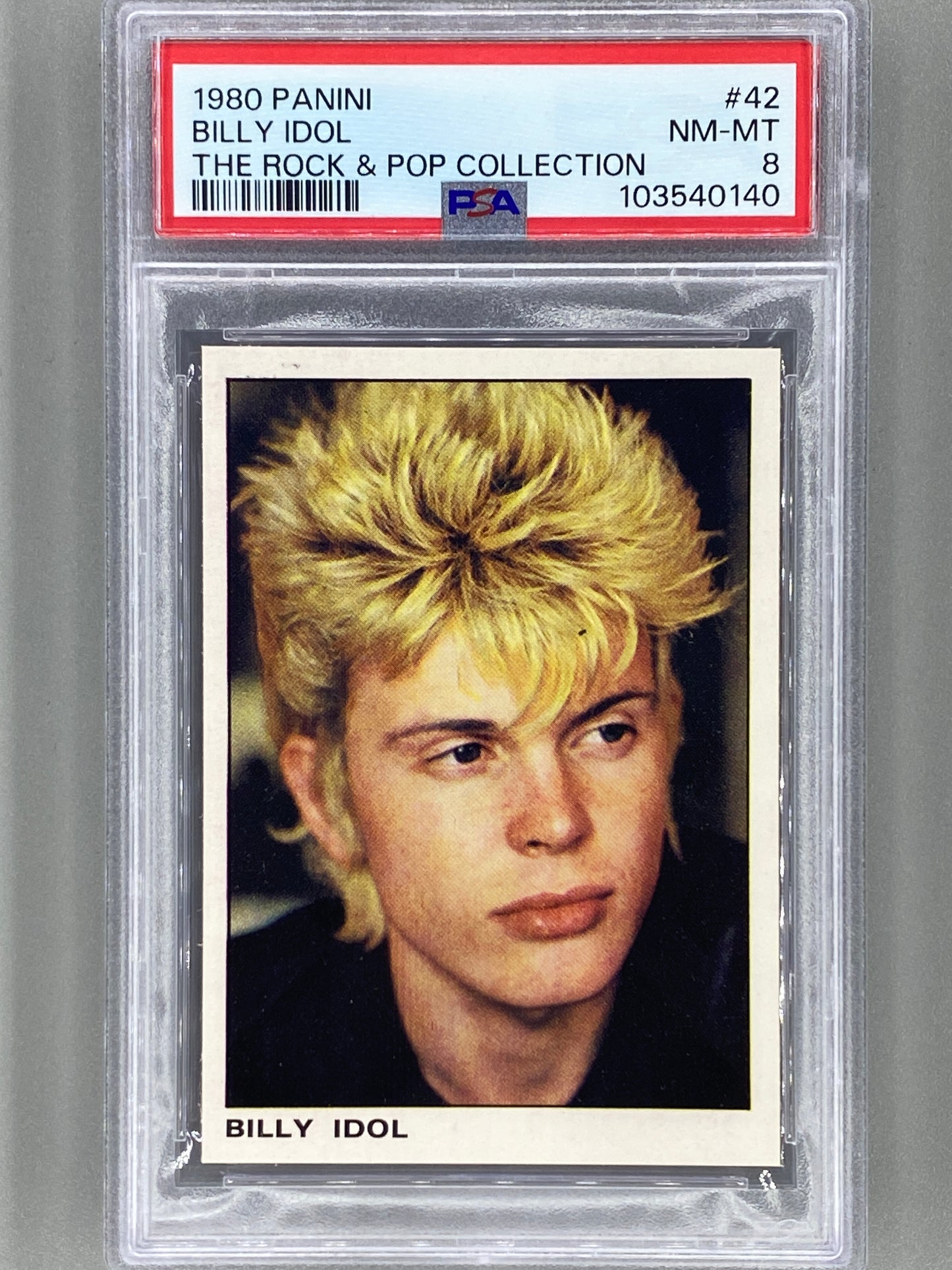 1980 Panini #42 Billy Idol The Rock & Pop Collection PSA 8 Pop 3 (Music)