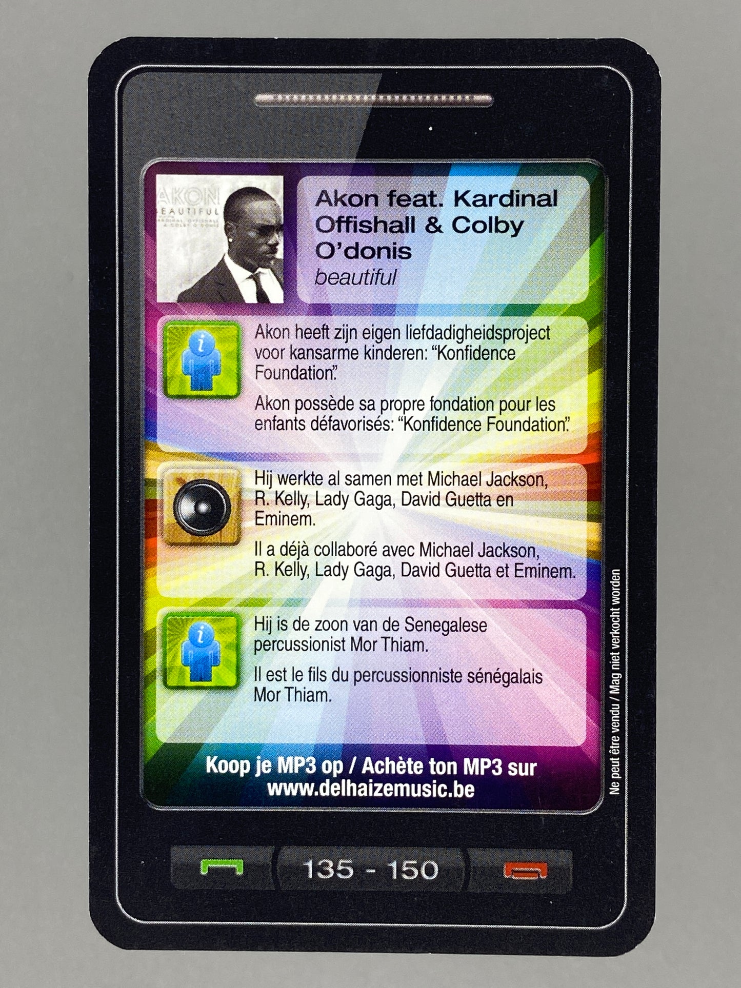 2011 Delhaize #135 Akon Star & Tunes (Belgium) (Music)