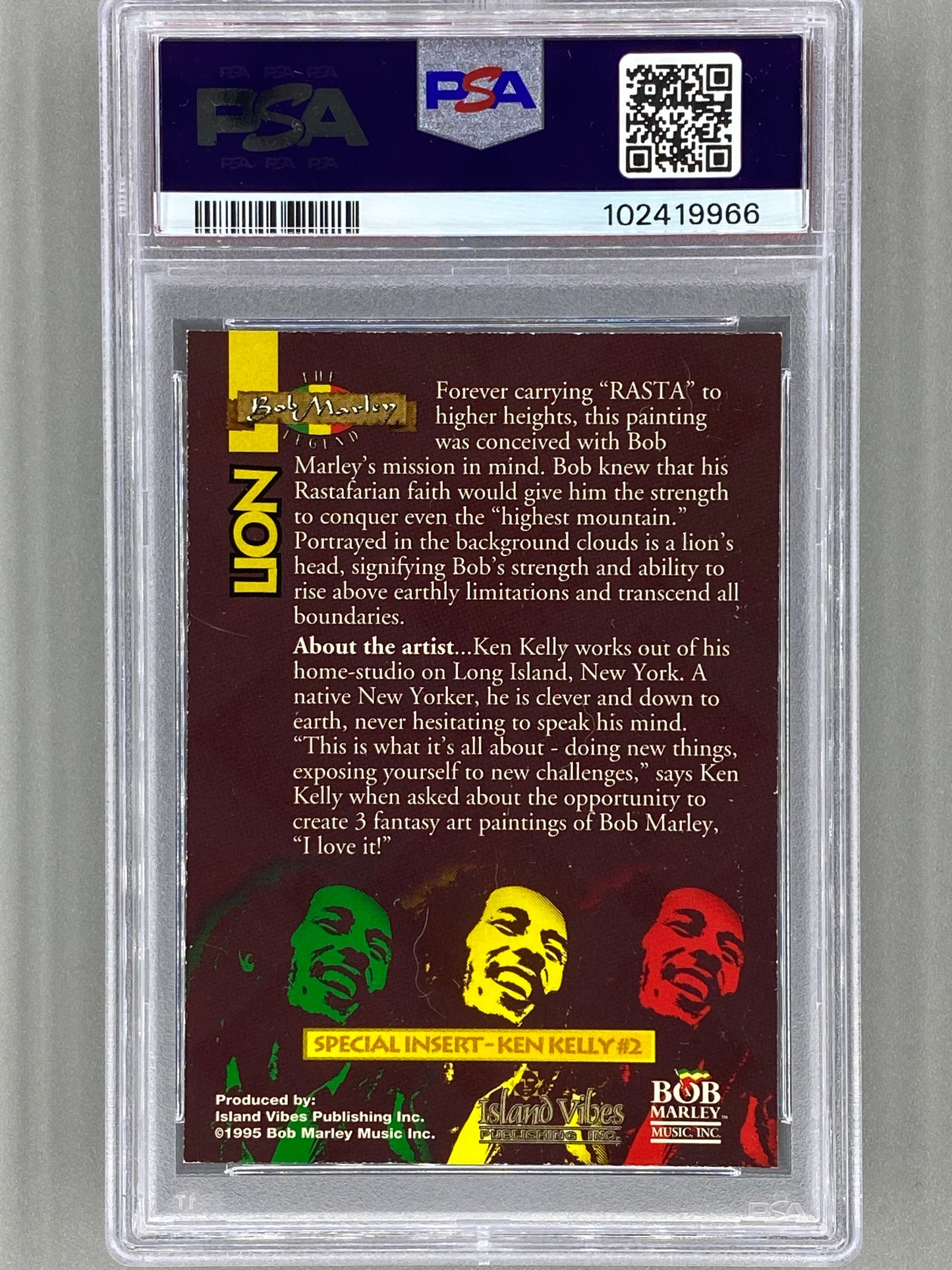 1995 Bob Marley Legend #KK2 Lion Ken Kelly Fantasy PSA 7 Pop 2 (Music)