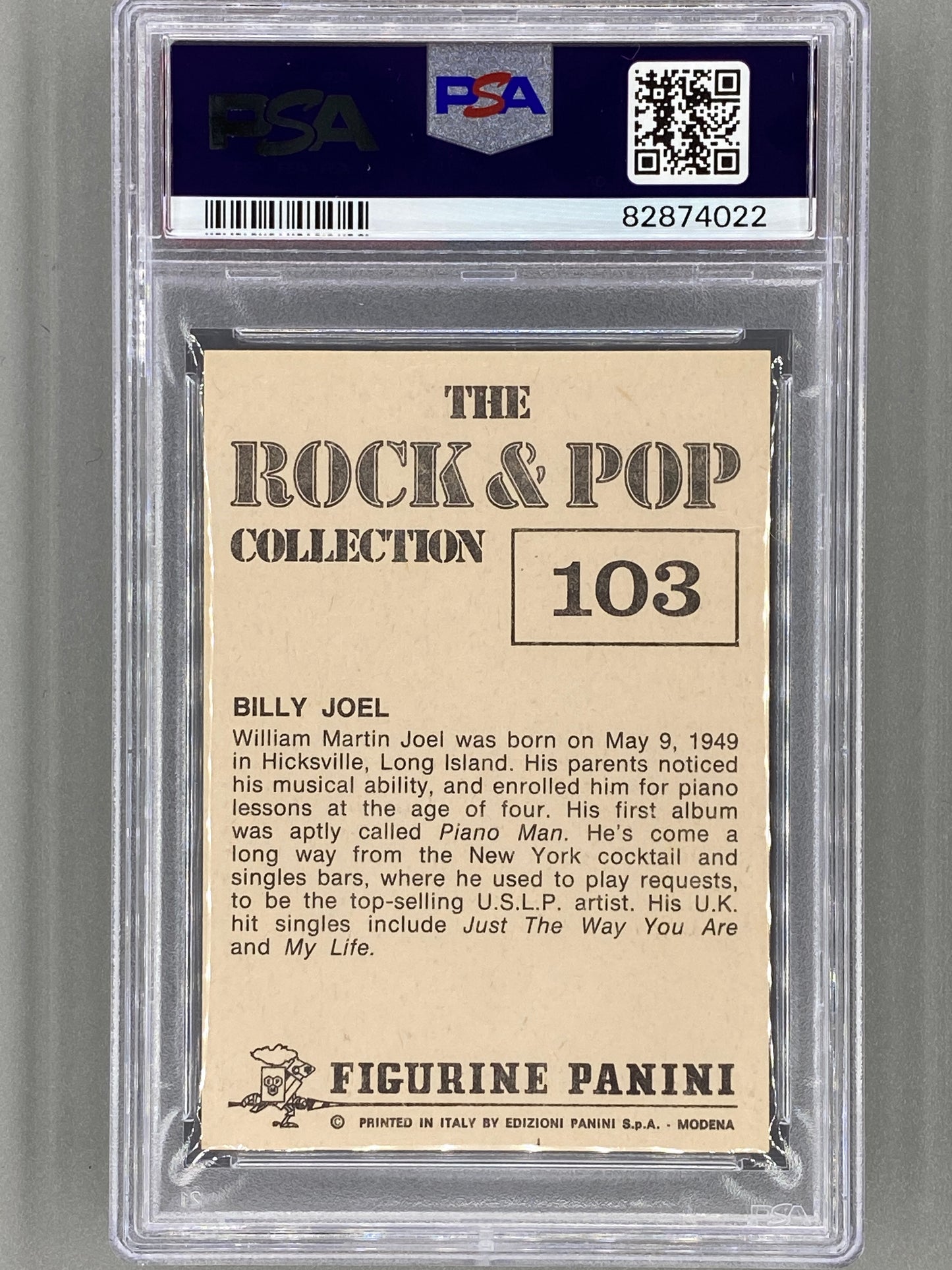 1980 Panini #103 Billy Joel The Rock & Pop Collection PSA 7 Pop 3 (Music)