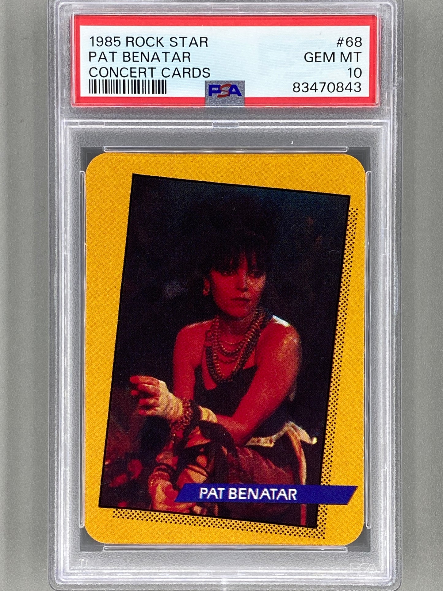 1985 AGI Rock Star #68 Pat Benatar Concert Cards PSA 10 - Pop 3 (Music)